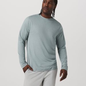 Long Sleeve Ponto Performance Tee | Misty Blue Heather