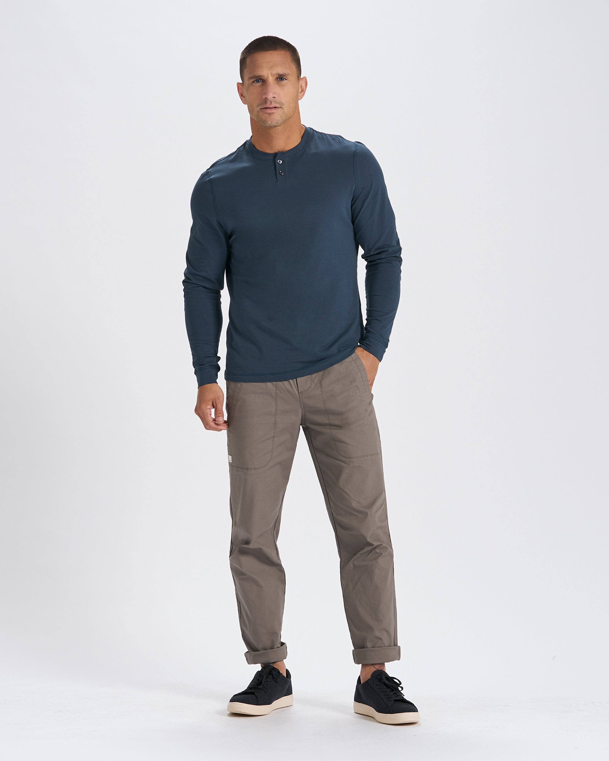 Long-Sleeve Ever Henley | Indigo - Image 3