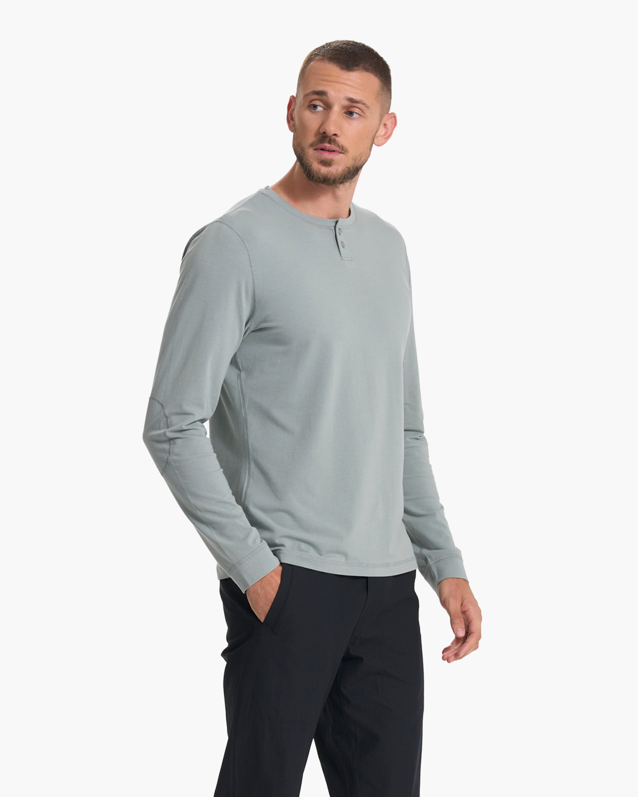 Long Sleeve Ever Henley | Stormy - Image 3