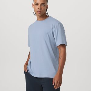 Short Sleeve Vuori Heavyweight Cotton Tee - Relaxed Fit | Blue Dusk