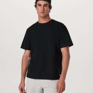 Short Sleeve Vuori Heavyweight Cotton Tee - Relaxed Fit | Black
