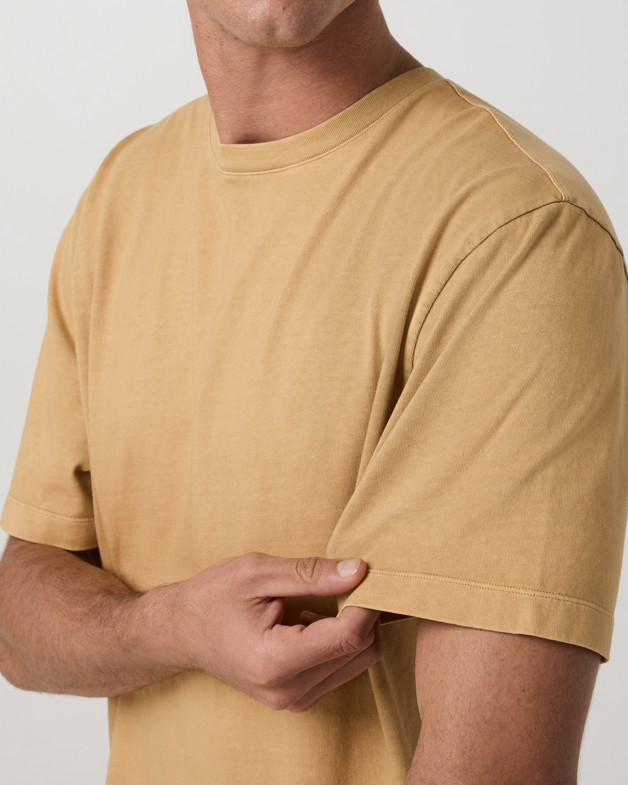 Short Sleeve Vuori Heavyweight Tee - Relaxed Fit | Golden Brown Garment Dye - Image 2
