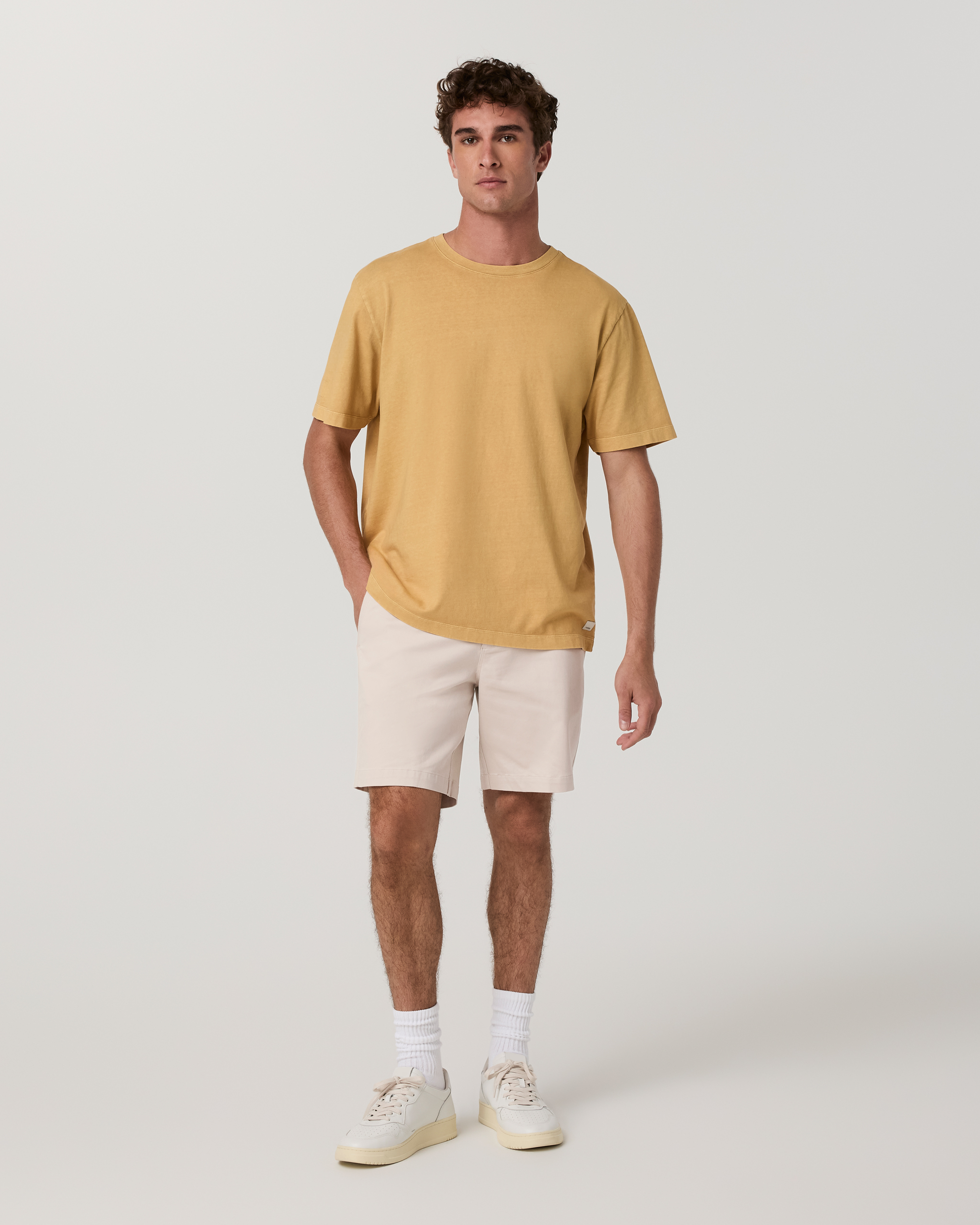 Short Sleeve Vuori Heavyweight Tee - Relaxed Fit | Golden Brown Garment Dye - Image 4