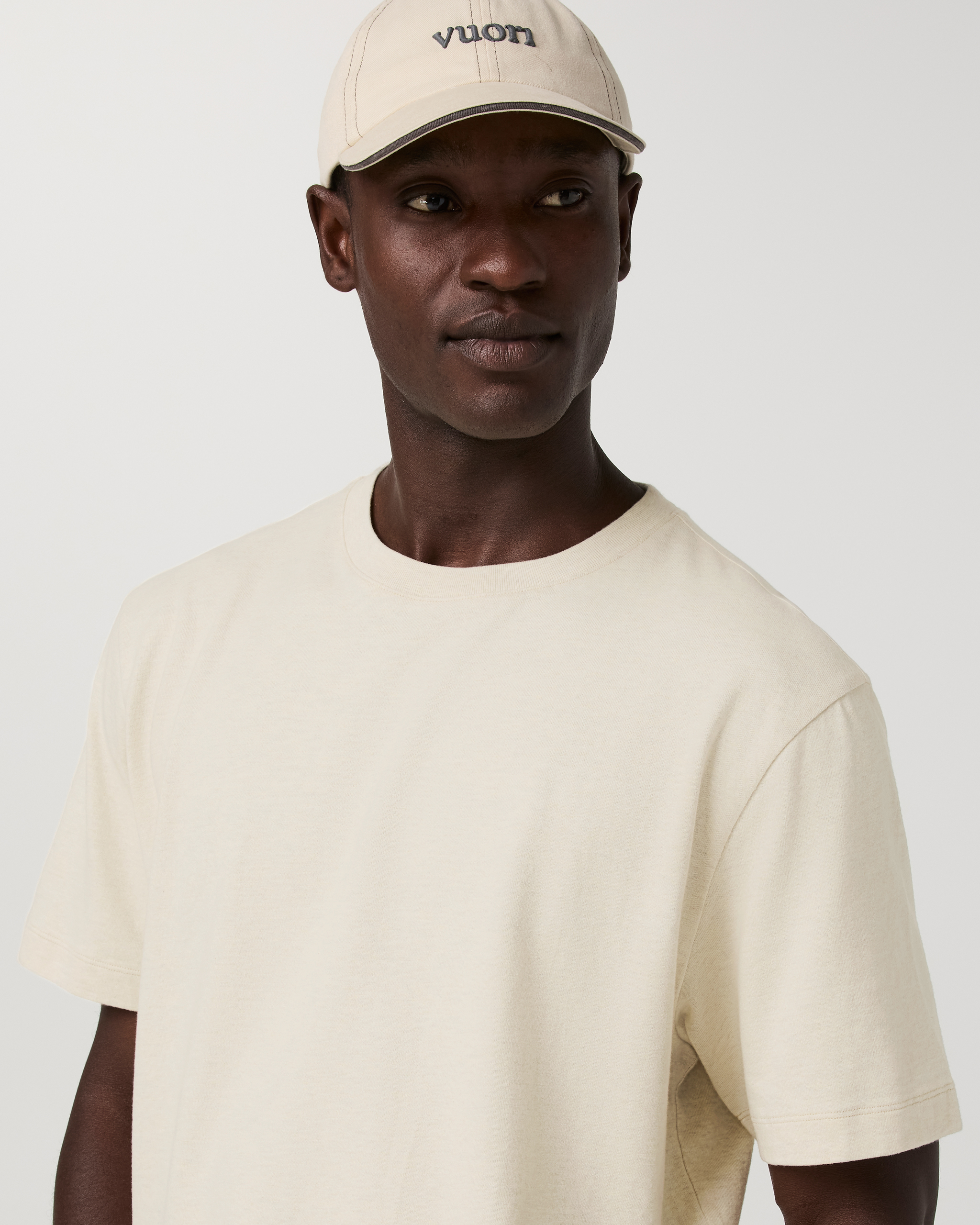 Short Sleeve Vuori Heavyweight Tee - Relaxed Fit | Buttermilk Heather - Image 2