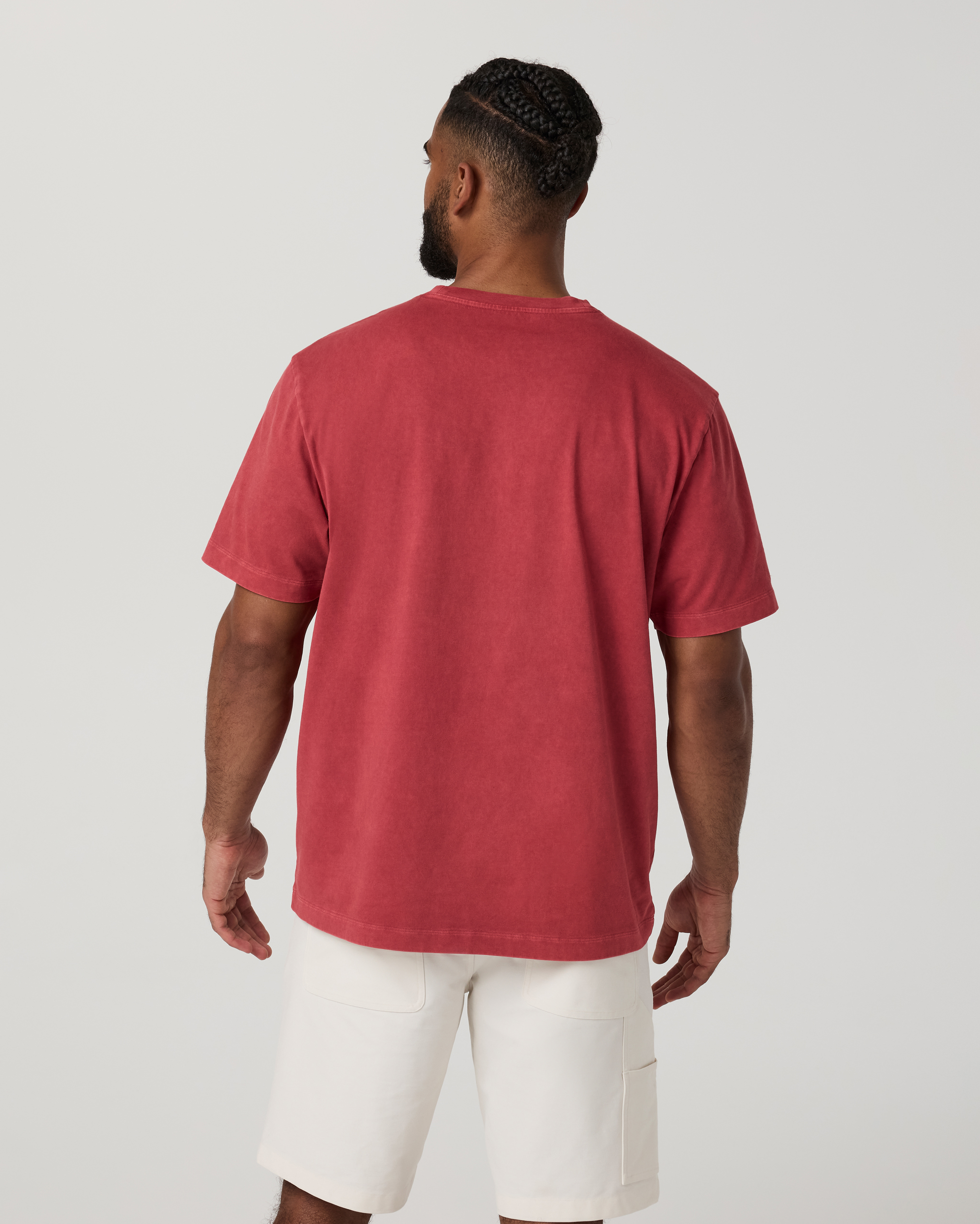 Short Sleeve Vuori Heavyweight Tee - Relaxed Fit | Sour Cherry Garment Dye - Image 3