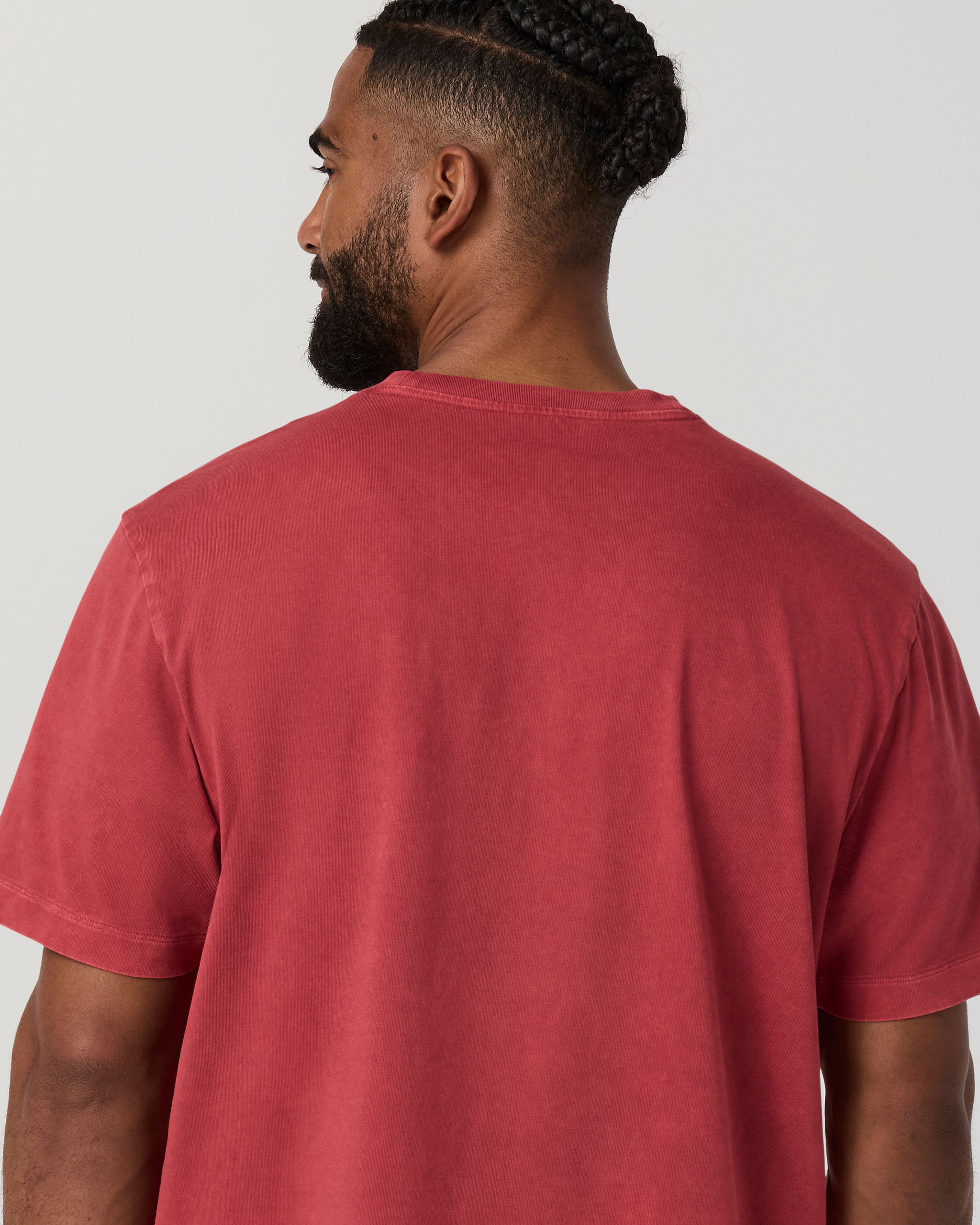 Short Sleeve Vuori Heavyweight Tee - Relaxed Fit | Sour Cherry Garment Dye - Image 5