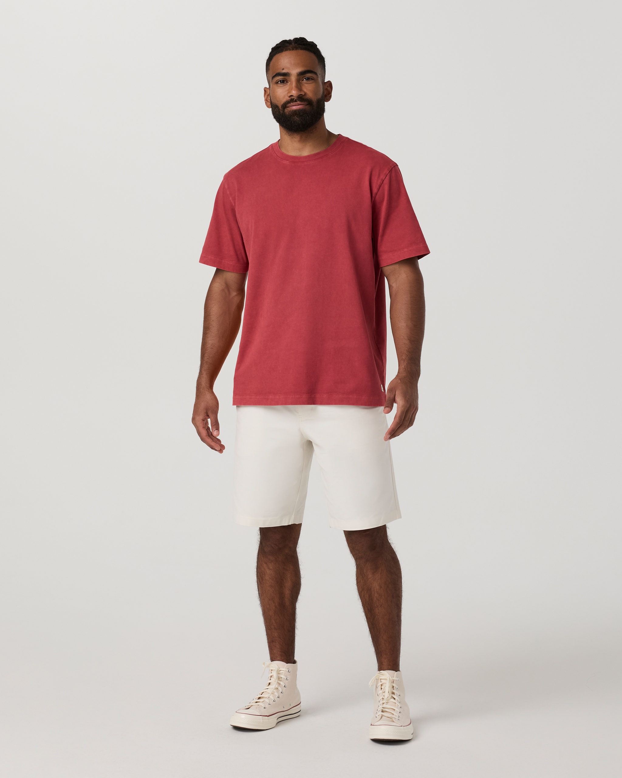 Short Sleeve Vuori Heavyweight Tee - Relaxed Fit | Sour Cherry Garment Dye - Image 4