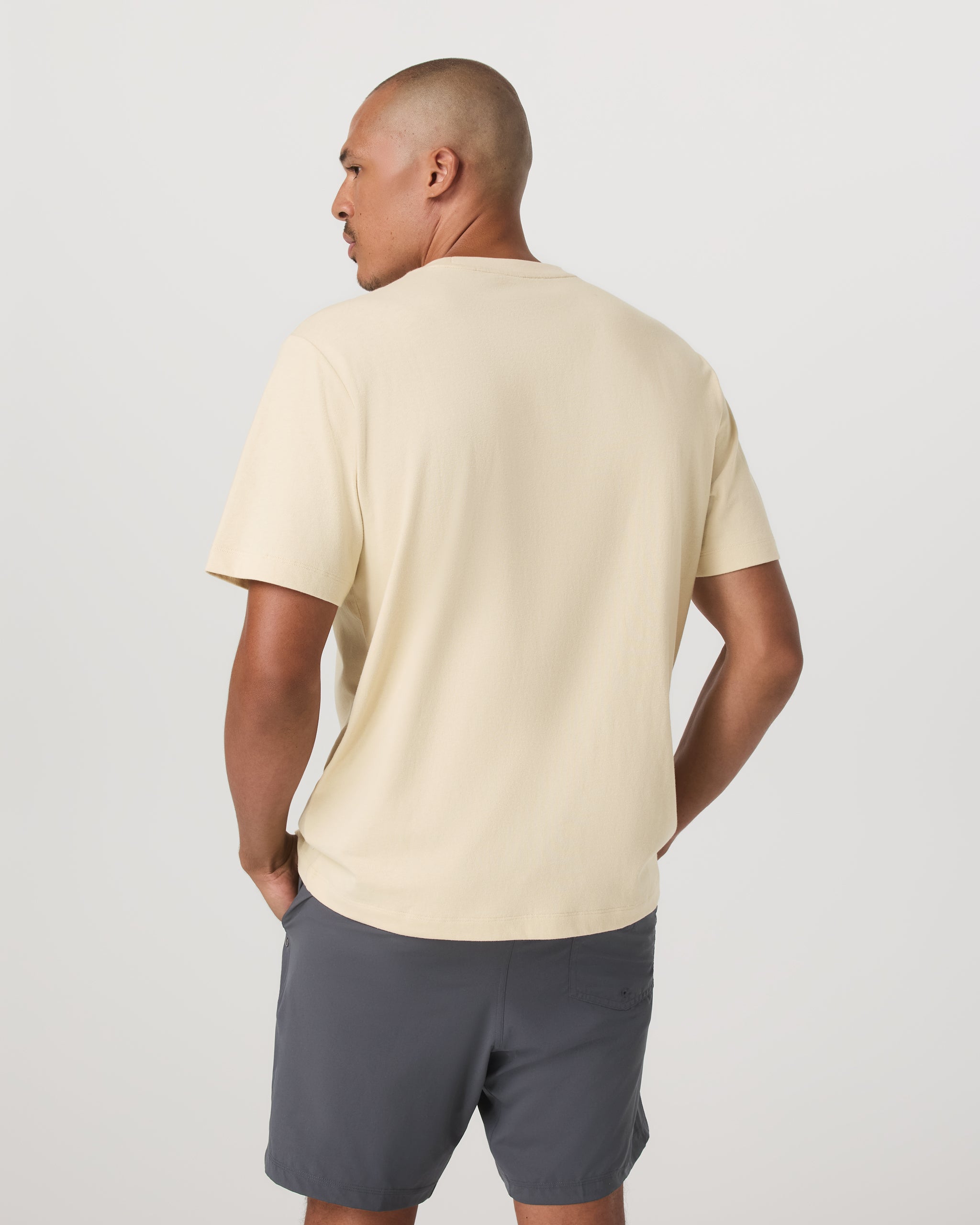 Short Sleeve Vuori Heavyweight Cotton Tee - Relaxed Fit | Sandstone - Image 3