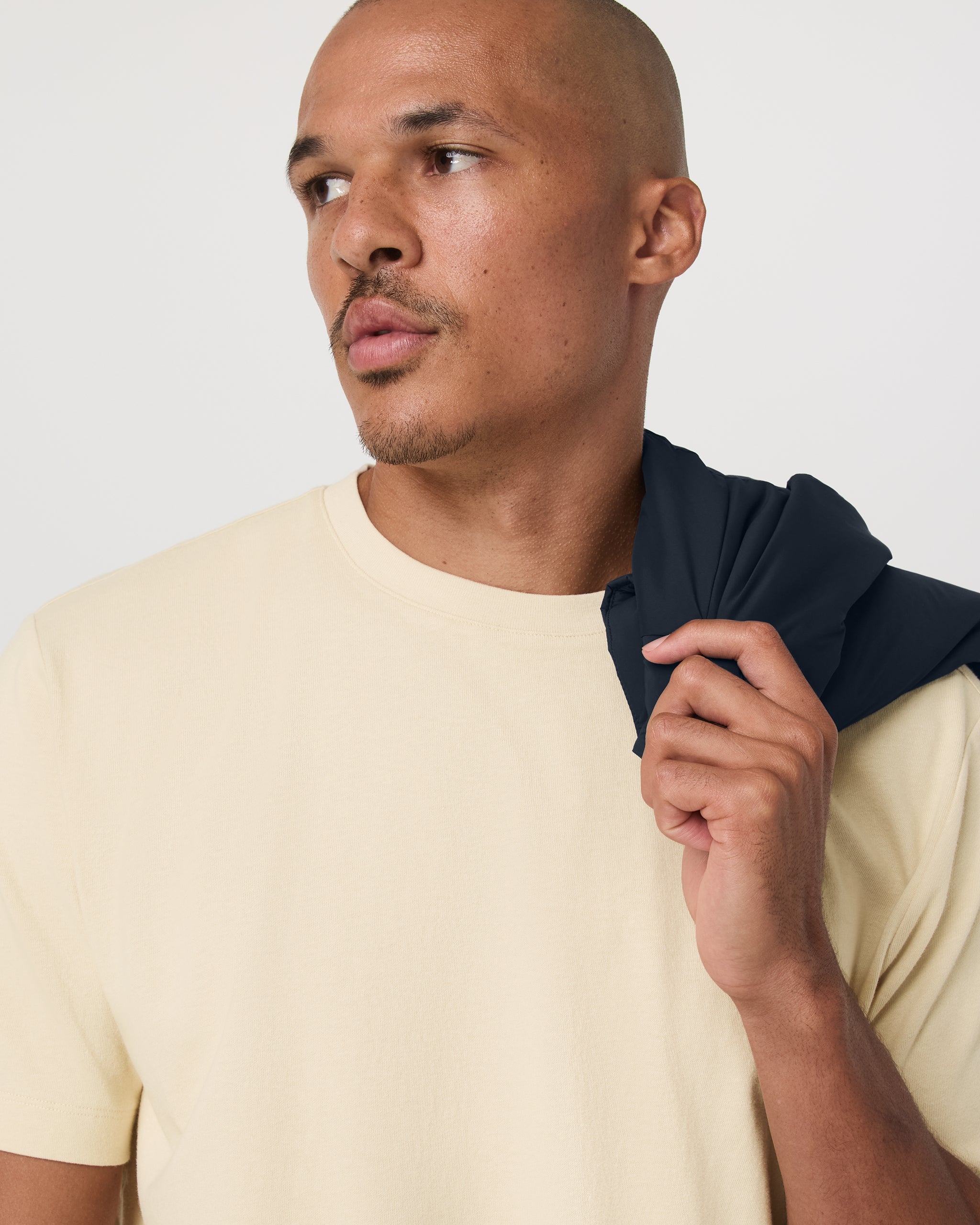 Short Sleeve Vuori Heavyweight Cotton Tee - Relaxed Fit | Sandstone - Image 2