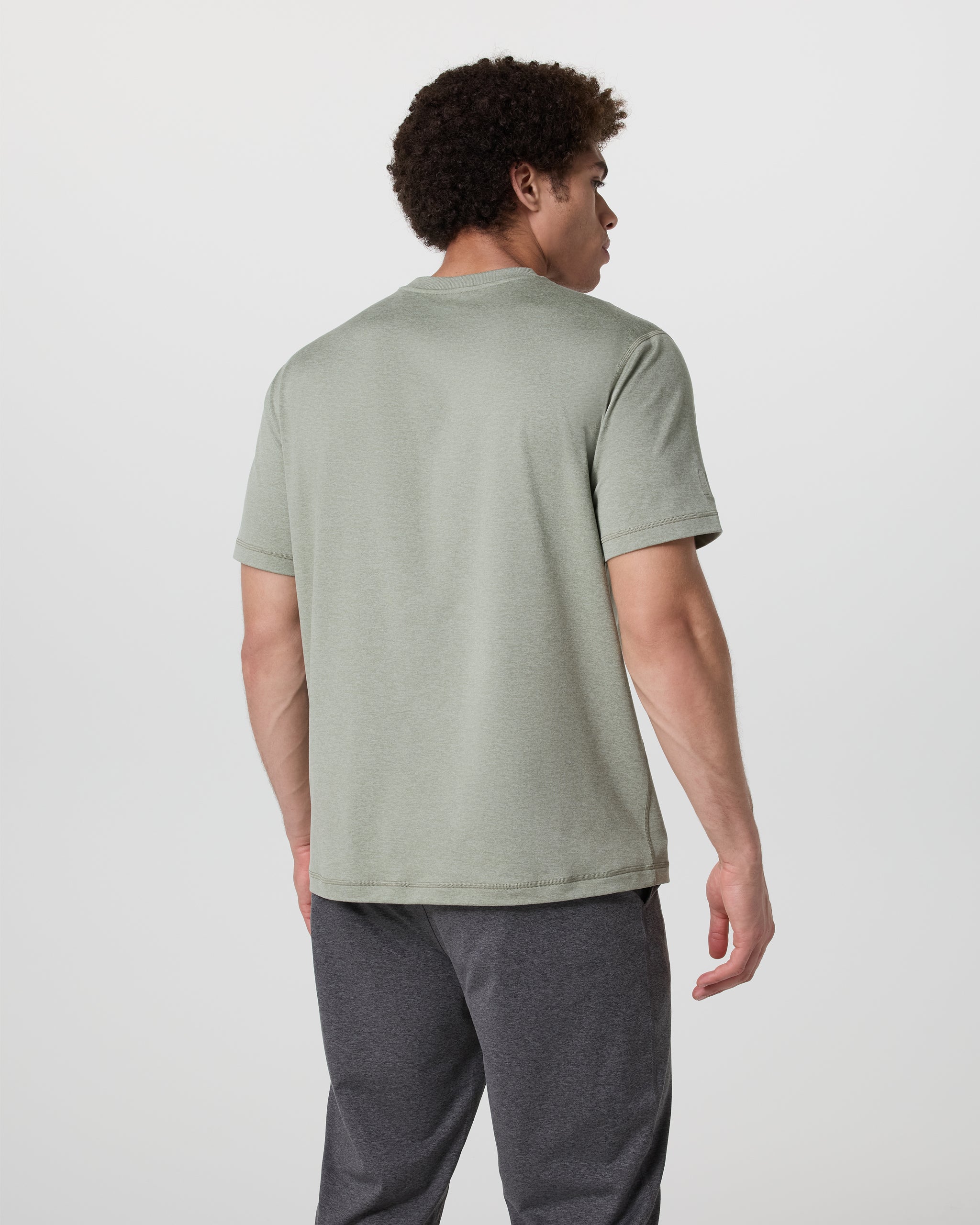 Short Sleeve Ponto Tee - Relaxed Fit | Agave Green Heather - Image 2