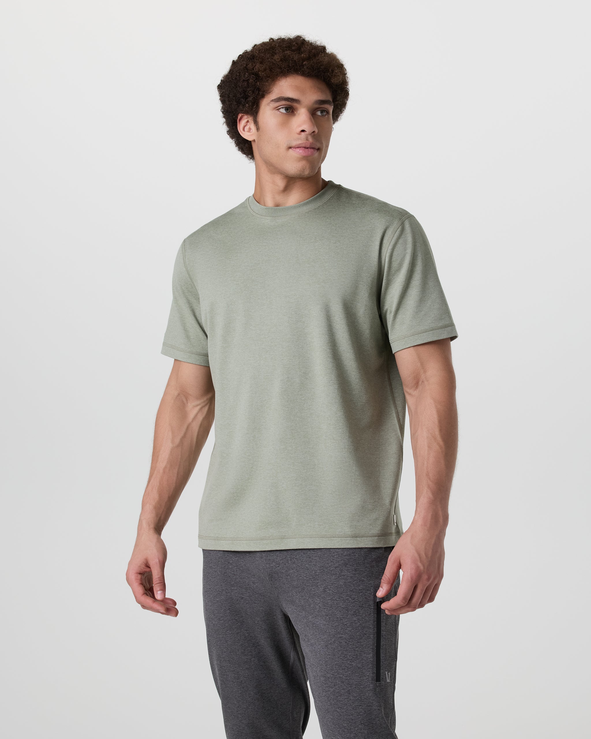 Short Sleeve Ponto Tee - Relaxed Fit | Agave Green Heather