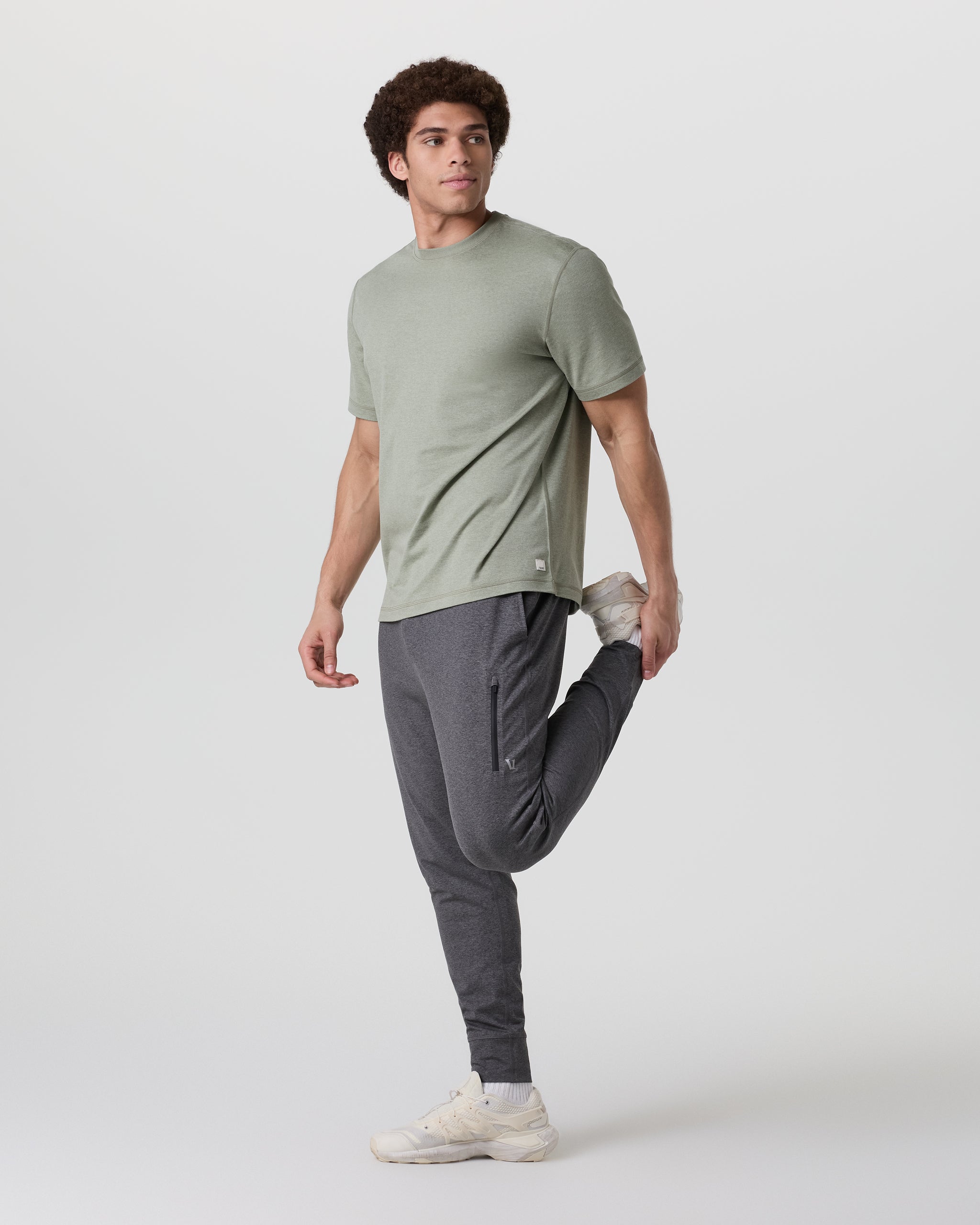 Short Sleeve Ponto Tee - Relaxed Fit | Agave Green Heather - Image 3