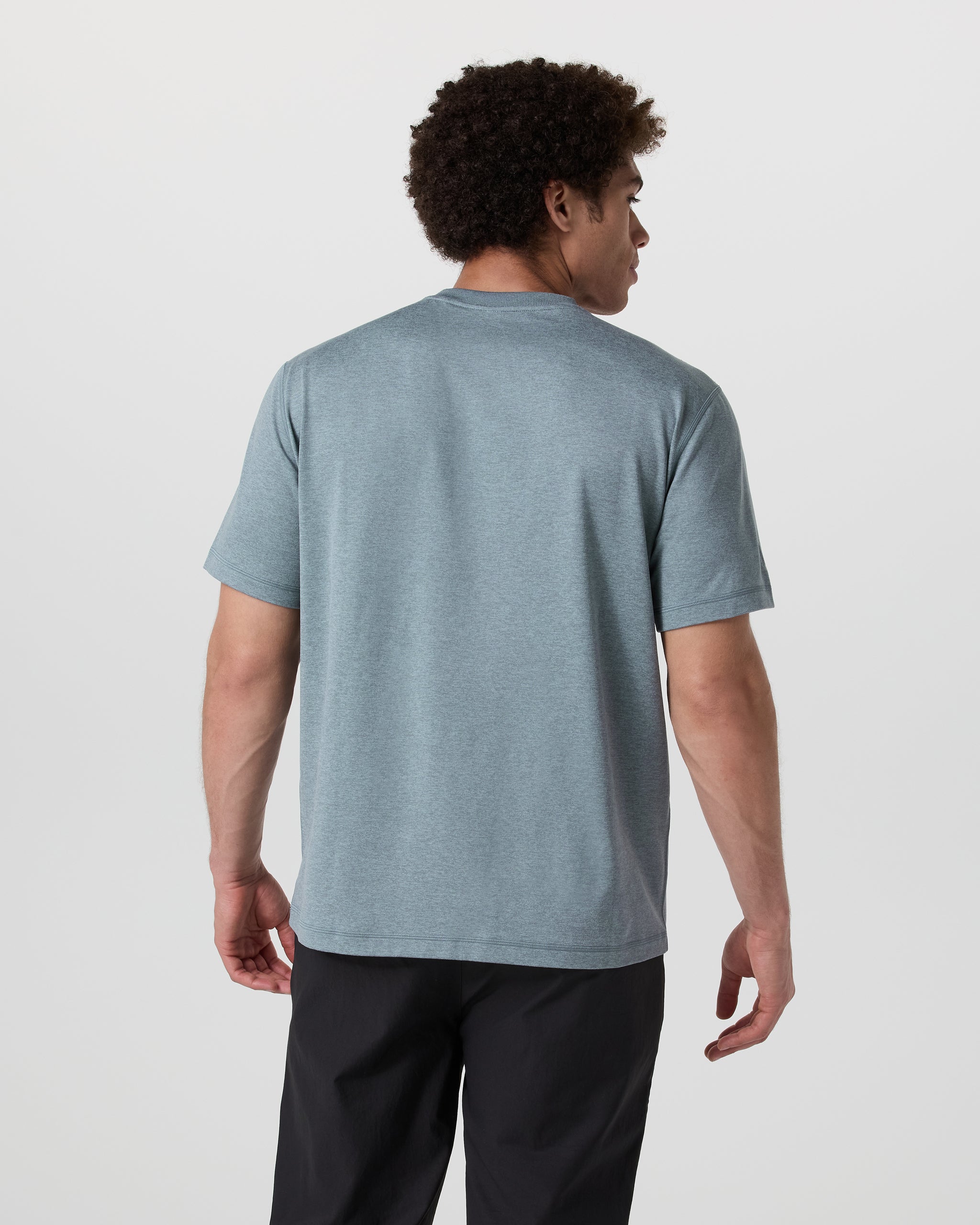 Short Sleeve Ponto Tee - Relaxed Fit | Dusty Blue Heather - Image 3