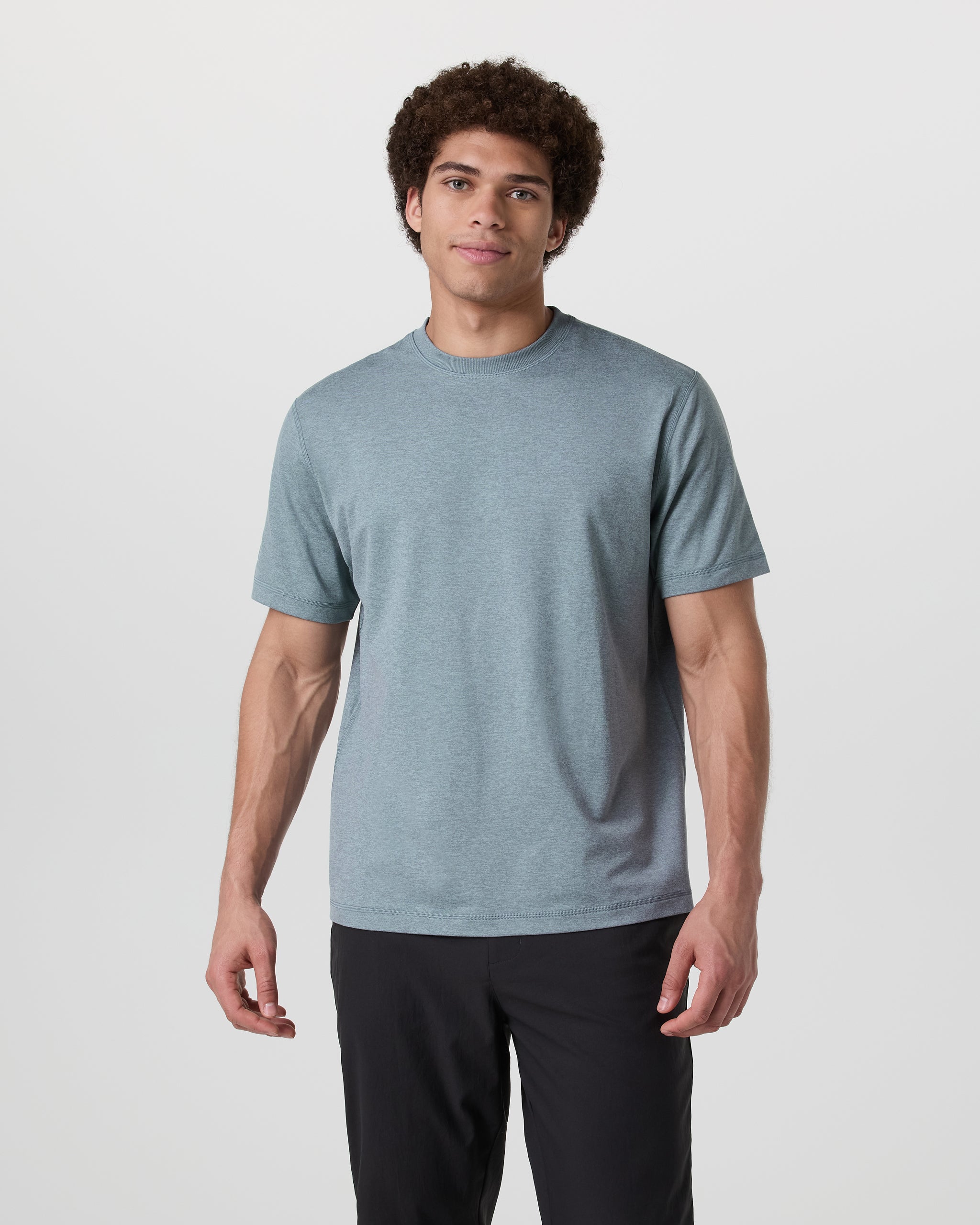 Short Sleeve Ponto Tee - Relaxed Fit | Dusty Blue Heather - Image 2