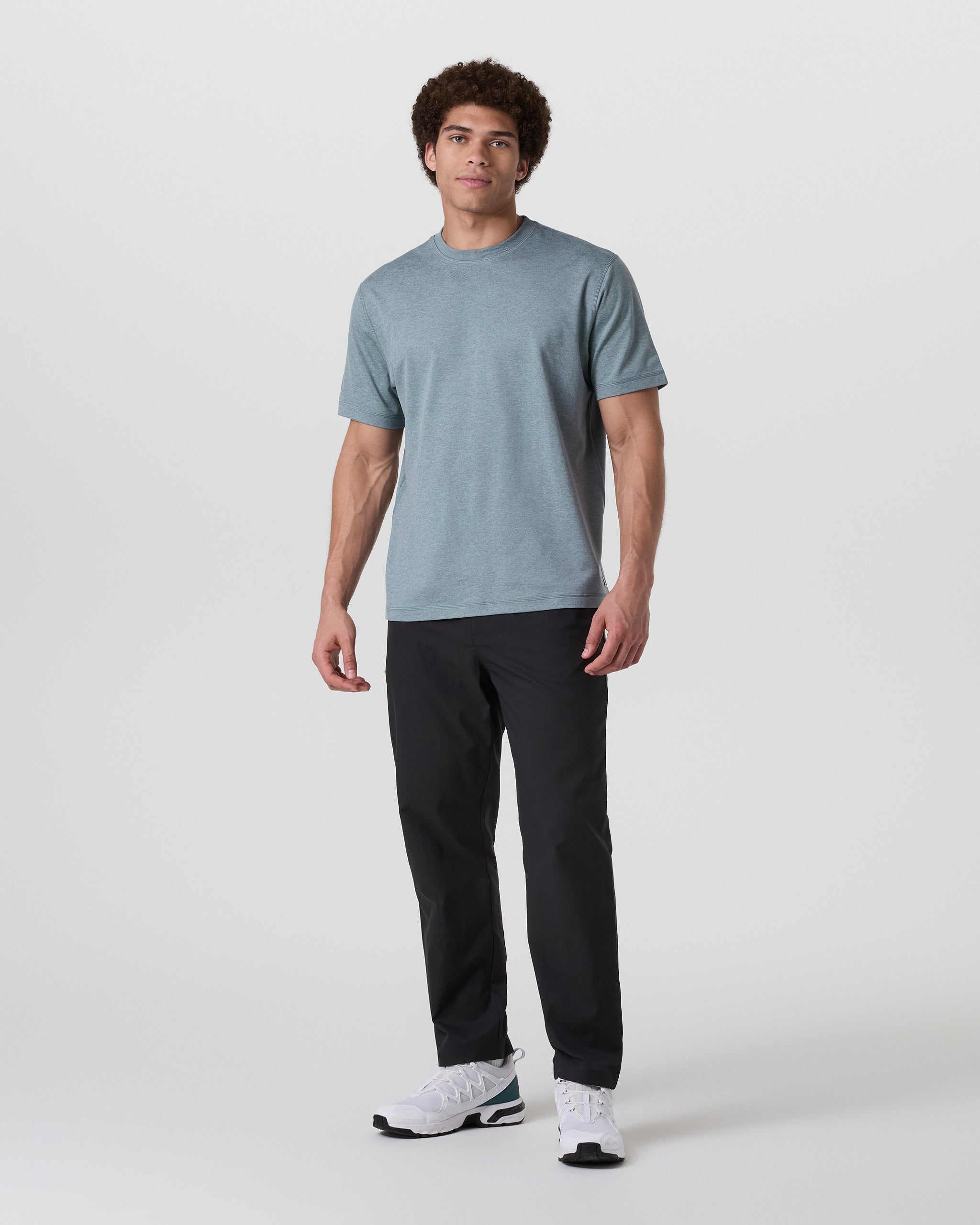 Short Sleeve Ponto Tee - Relaxed Fit | Dusty Blue Heather - Image 5