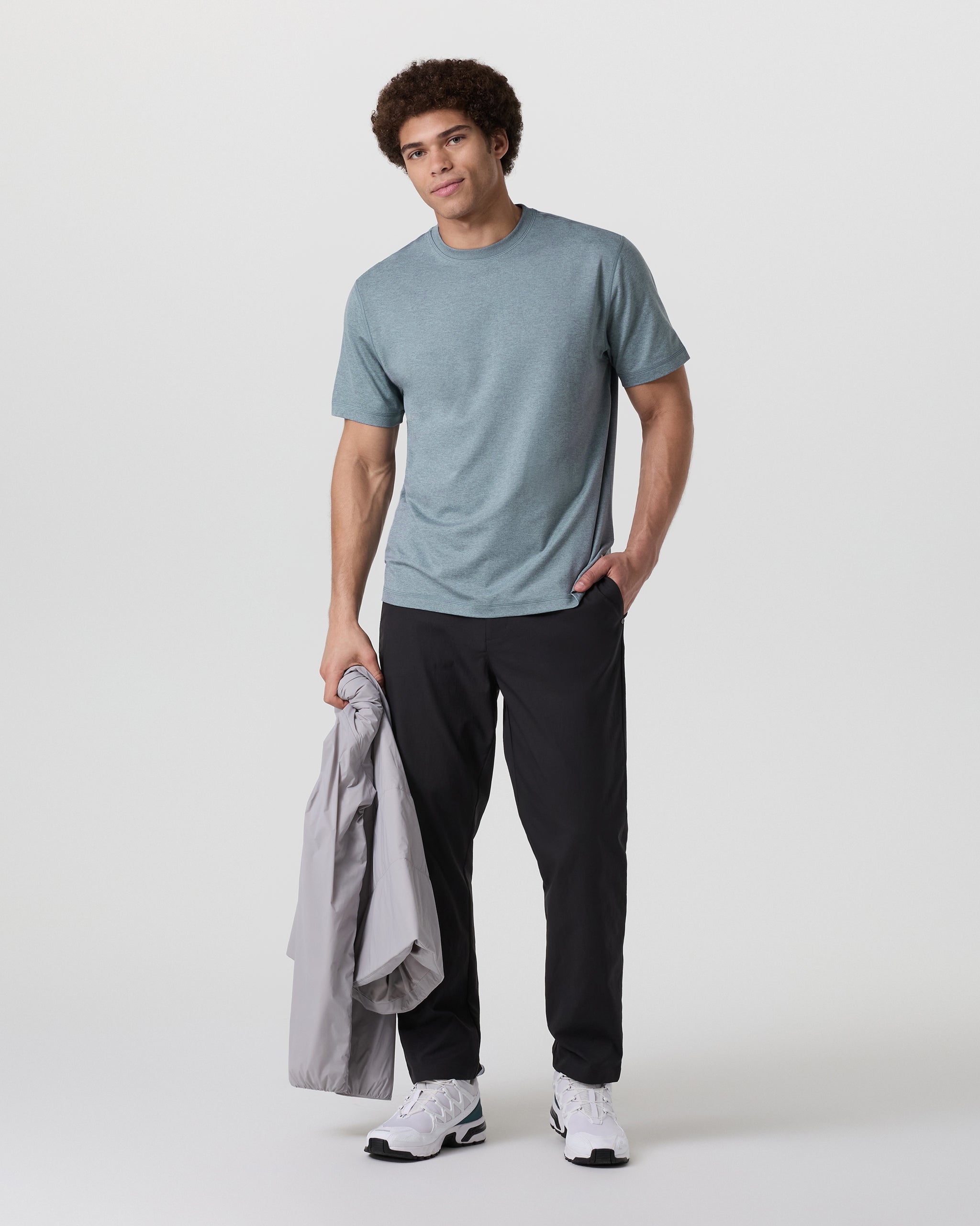 Short Sleeve Ponto Tee - Relaxed Fit | Dusty Blue Heather - Image 4