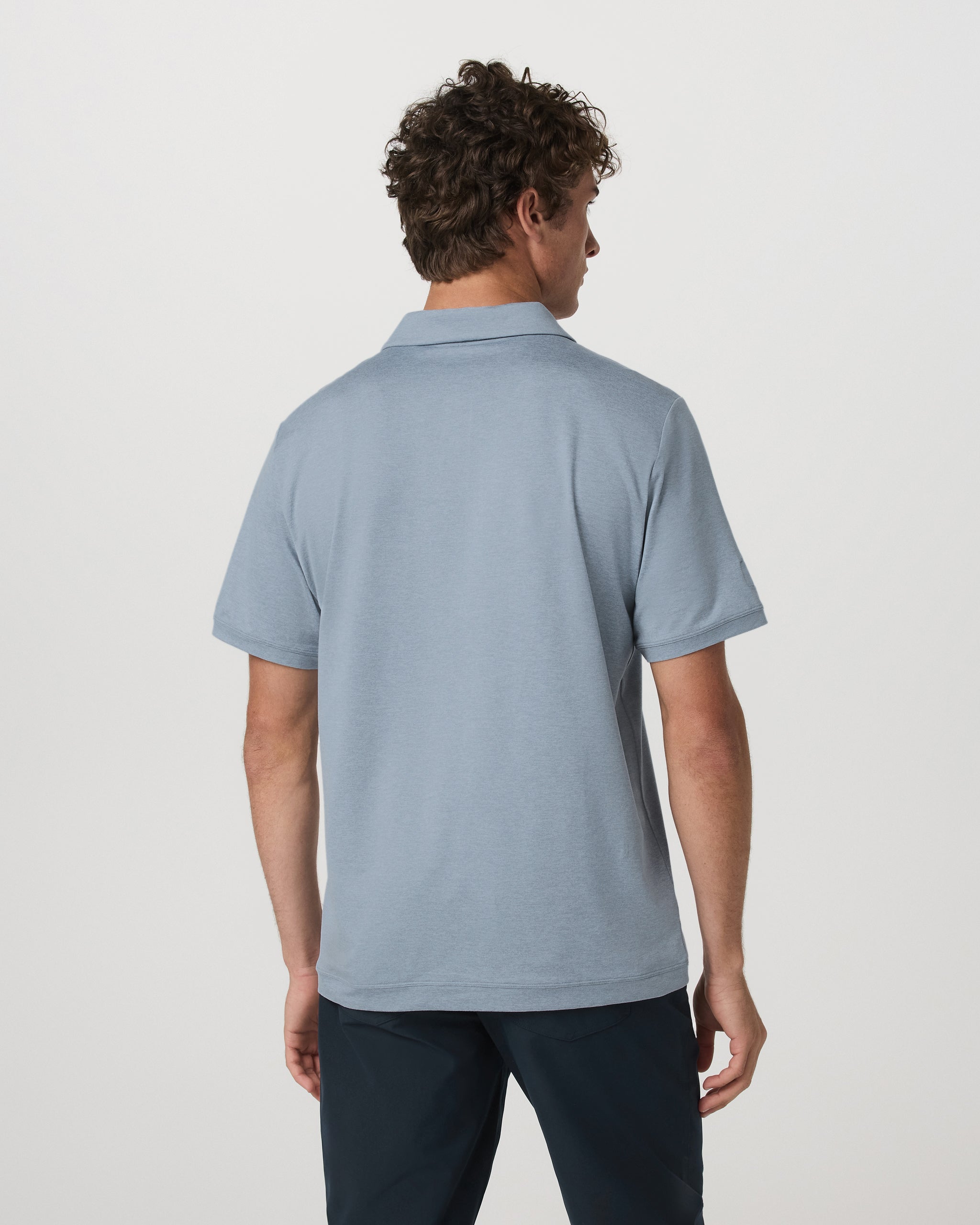 Short Sleeve Ponto Performance Polo | Blue Dusk Heather - Image 3