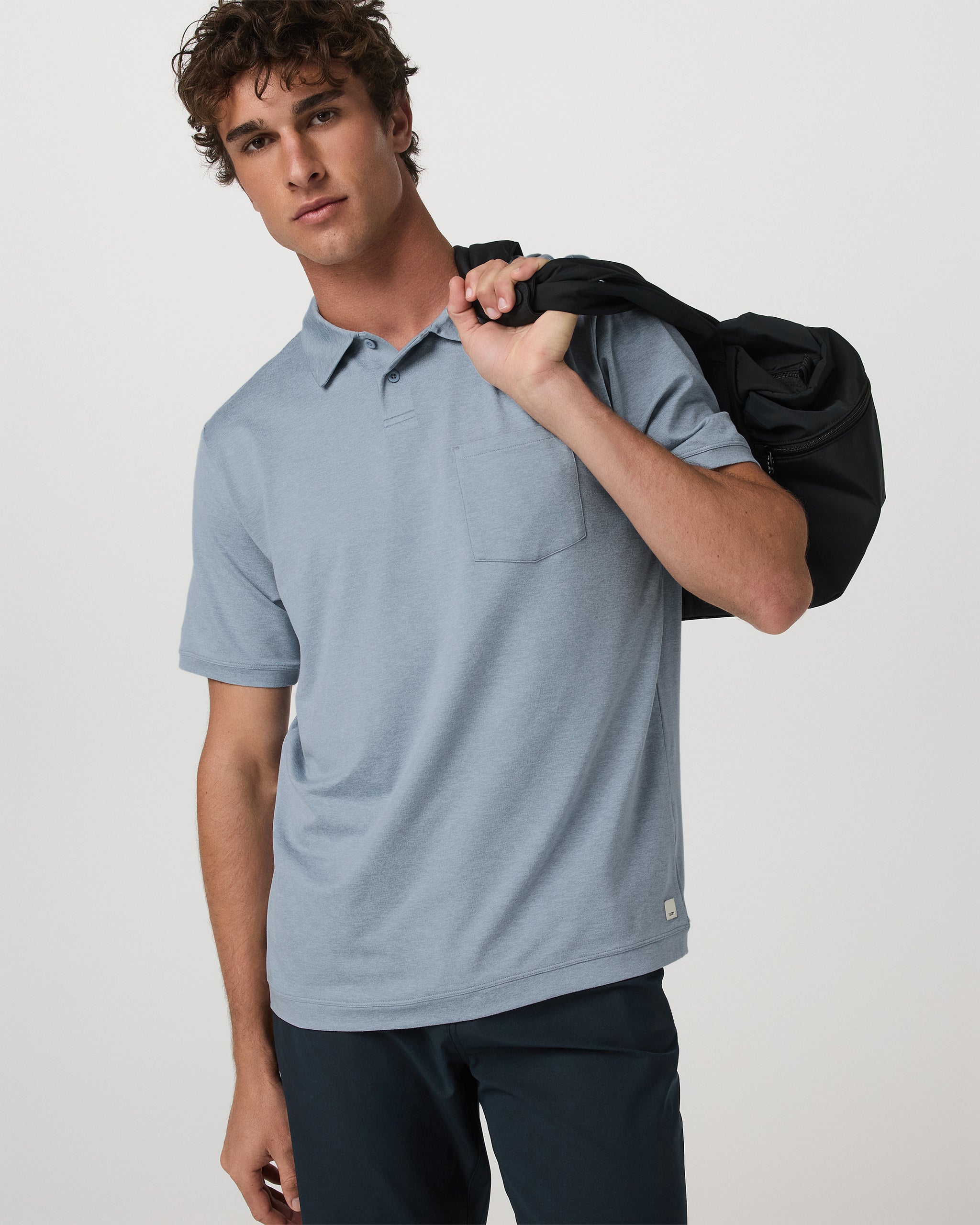 Short Sleeve Ponto Performance Polo | Blue Dusk Heather - Image 2