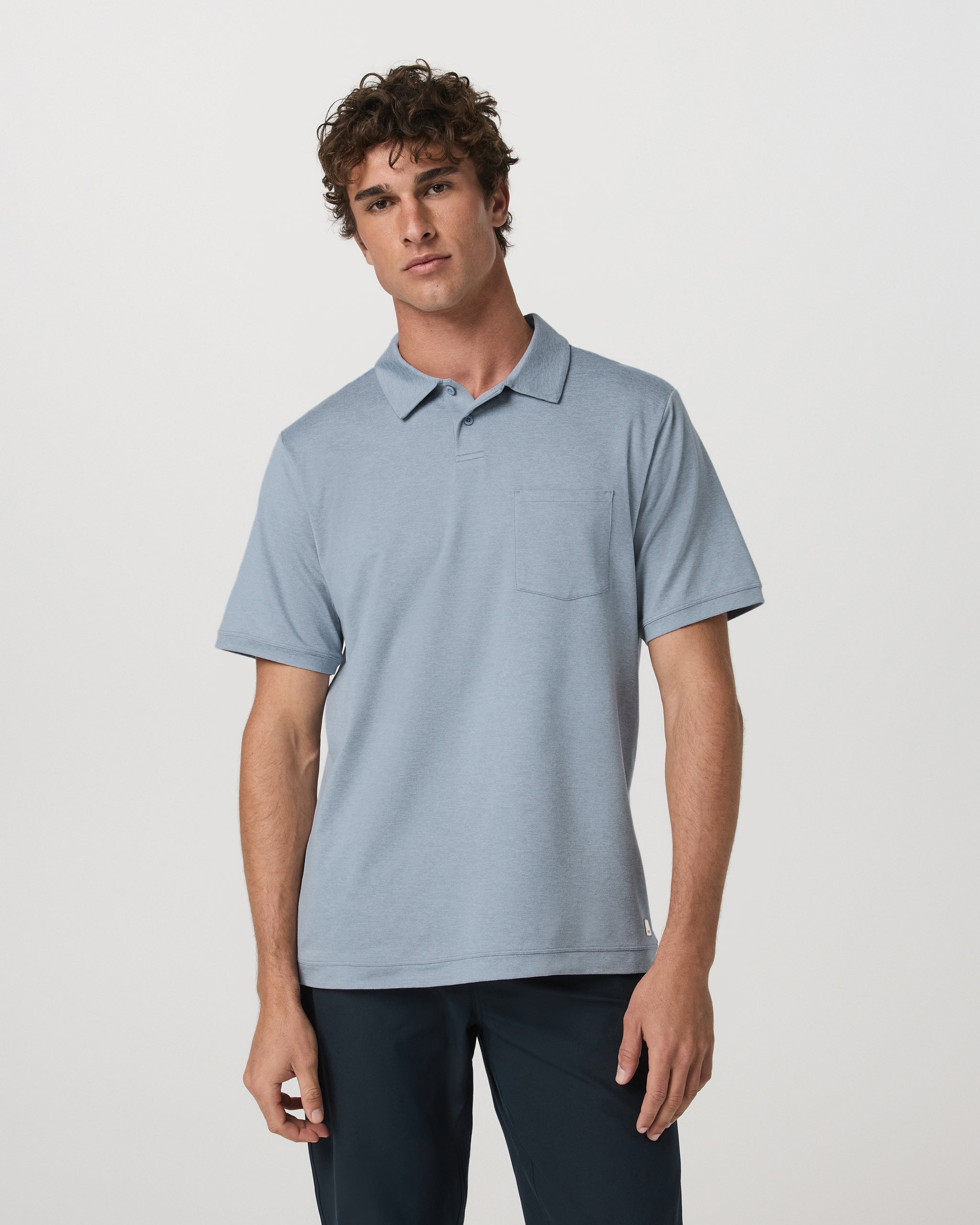 Short Sleeve Ponto Performance Polo | Blue Dusk Heather