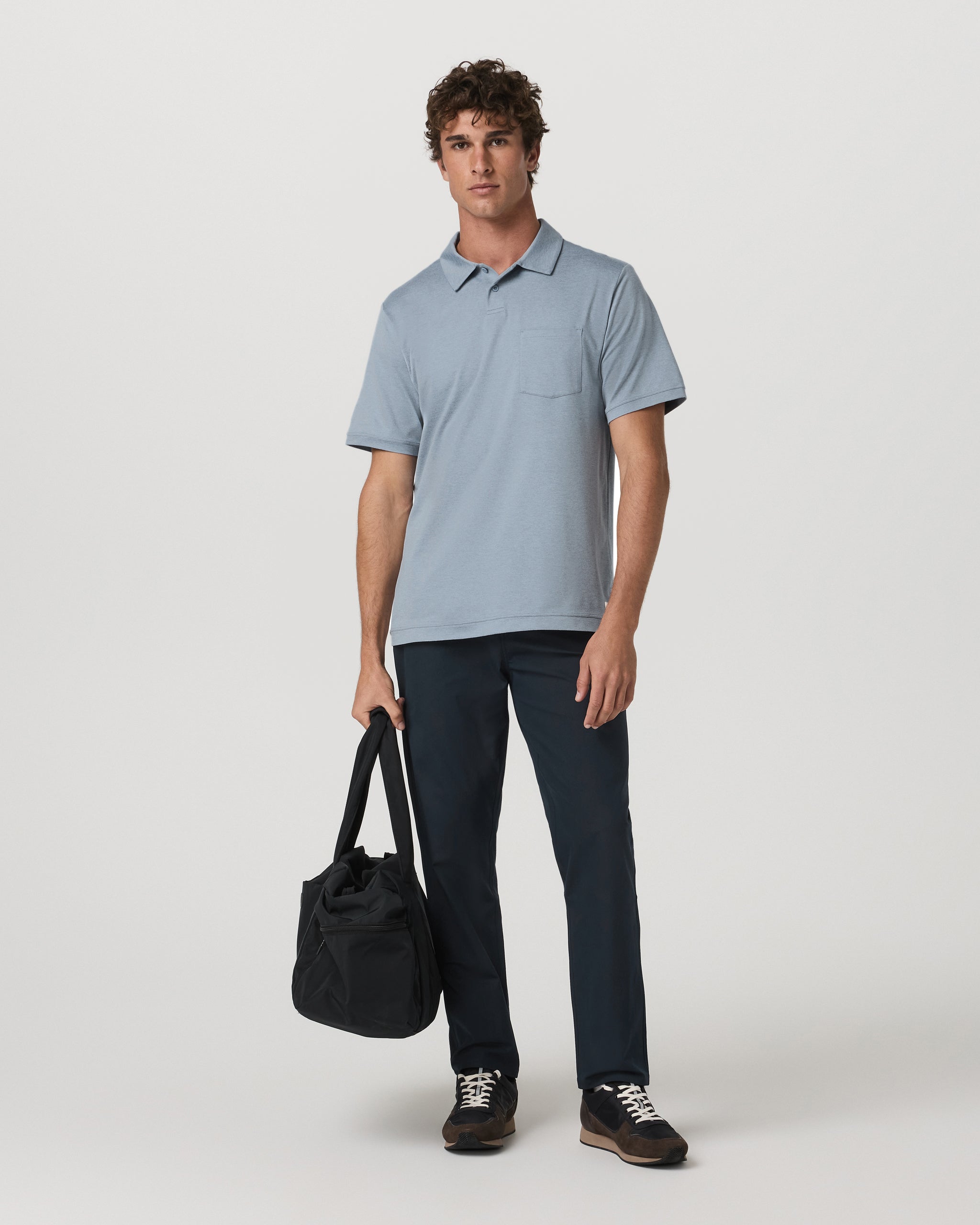 Short Sleeve Ponto Performance Polo | Blue Dusk Heather - Image 4