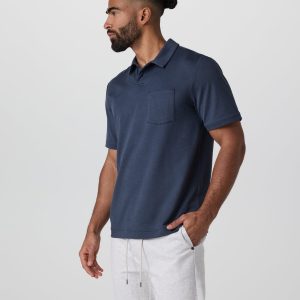Short Sleeve Ponto Performance Polo | Azure Heather