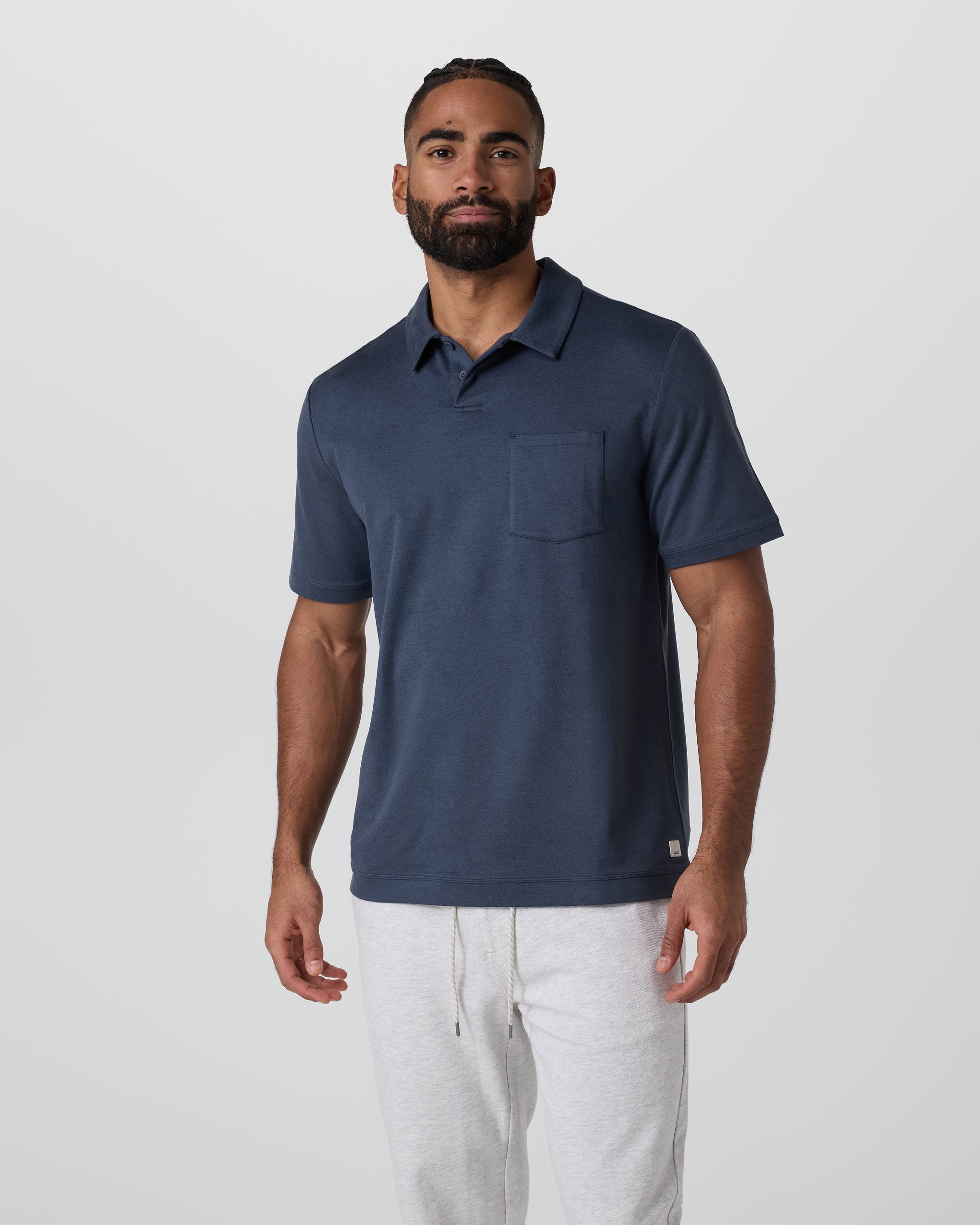 Short Sleeve Ponto Performance Polo | Azure Heather - Image 5