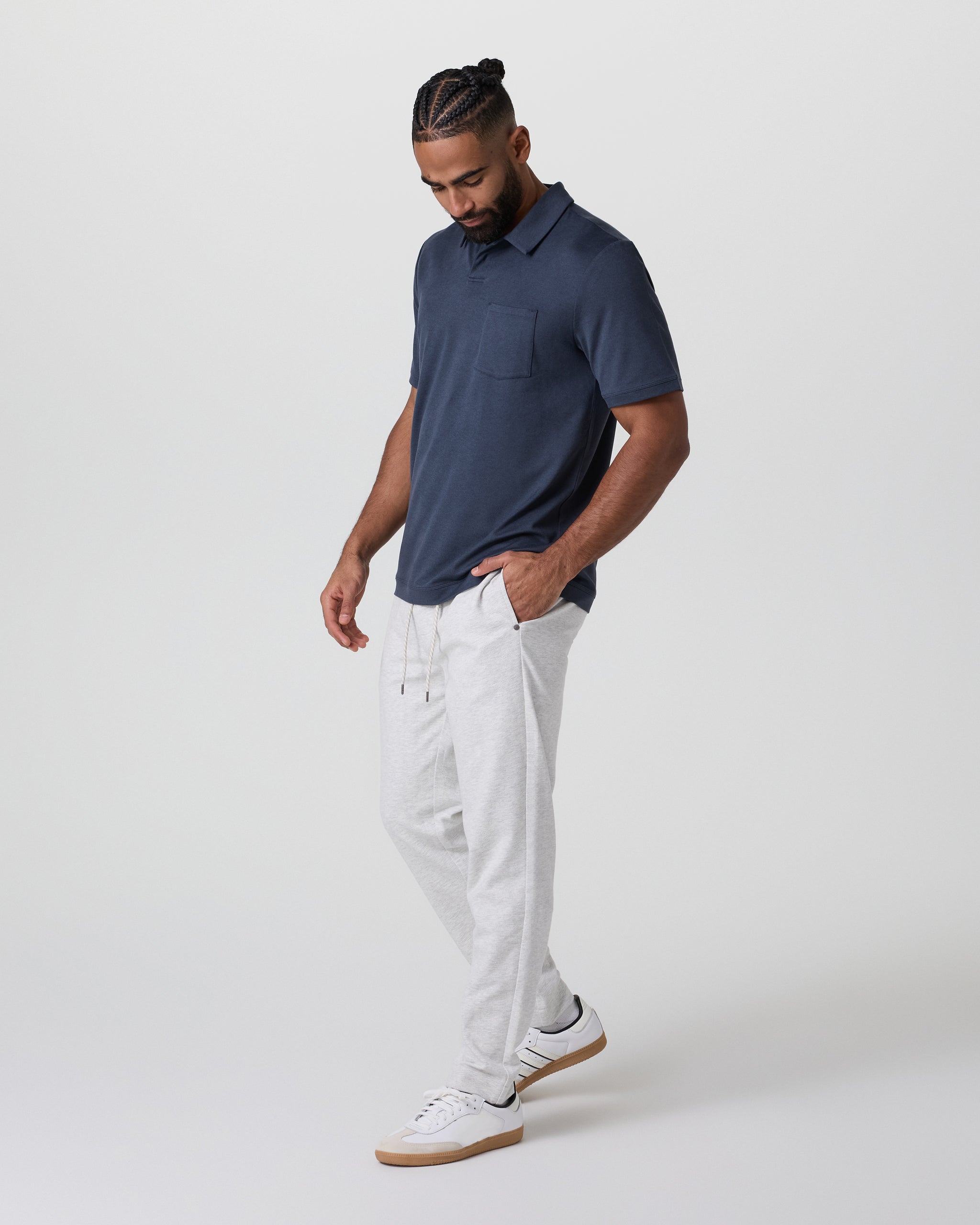 Short Sleeve Ponto Performance Polo | Azure Heather - Image 4