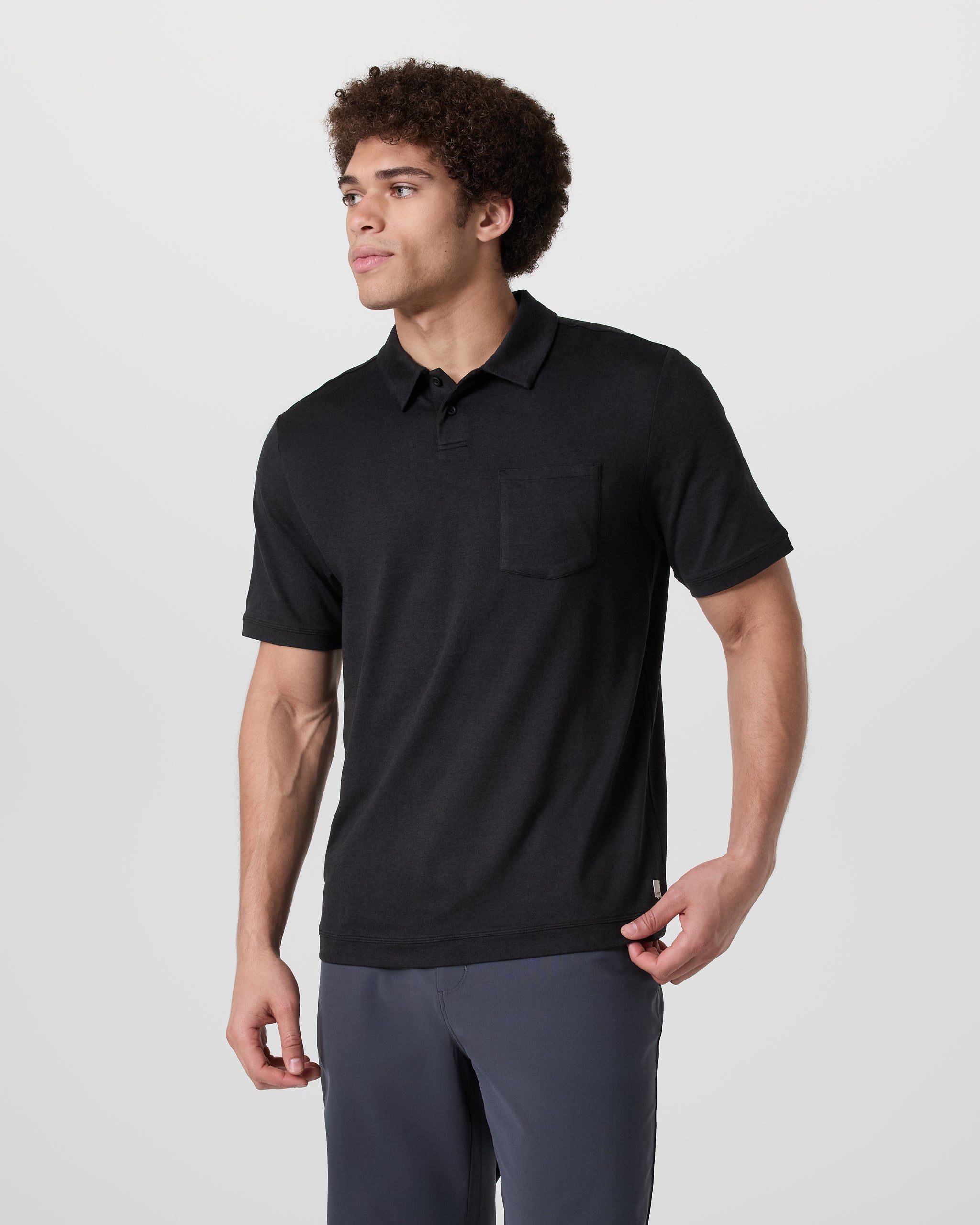 Short Sleeve Ponto Performance Polo | Black Heather