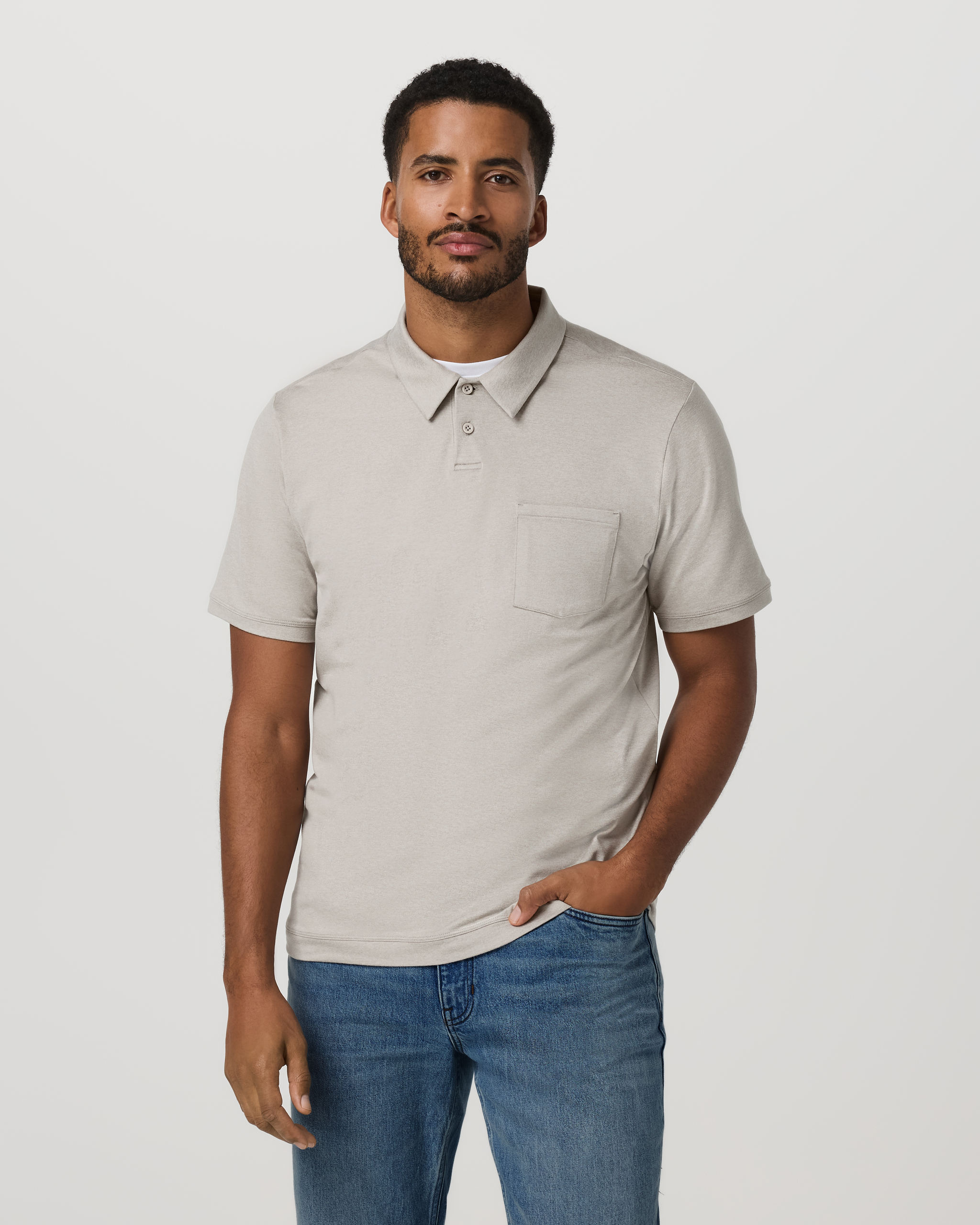 Short Sleeve Ponto Performance Polo | Dark Salt Heather - Image 5