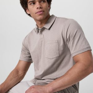 Short Sleeve Ponto Performance Polo | Mocha Heather