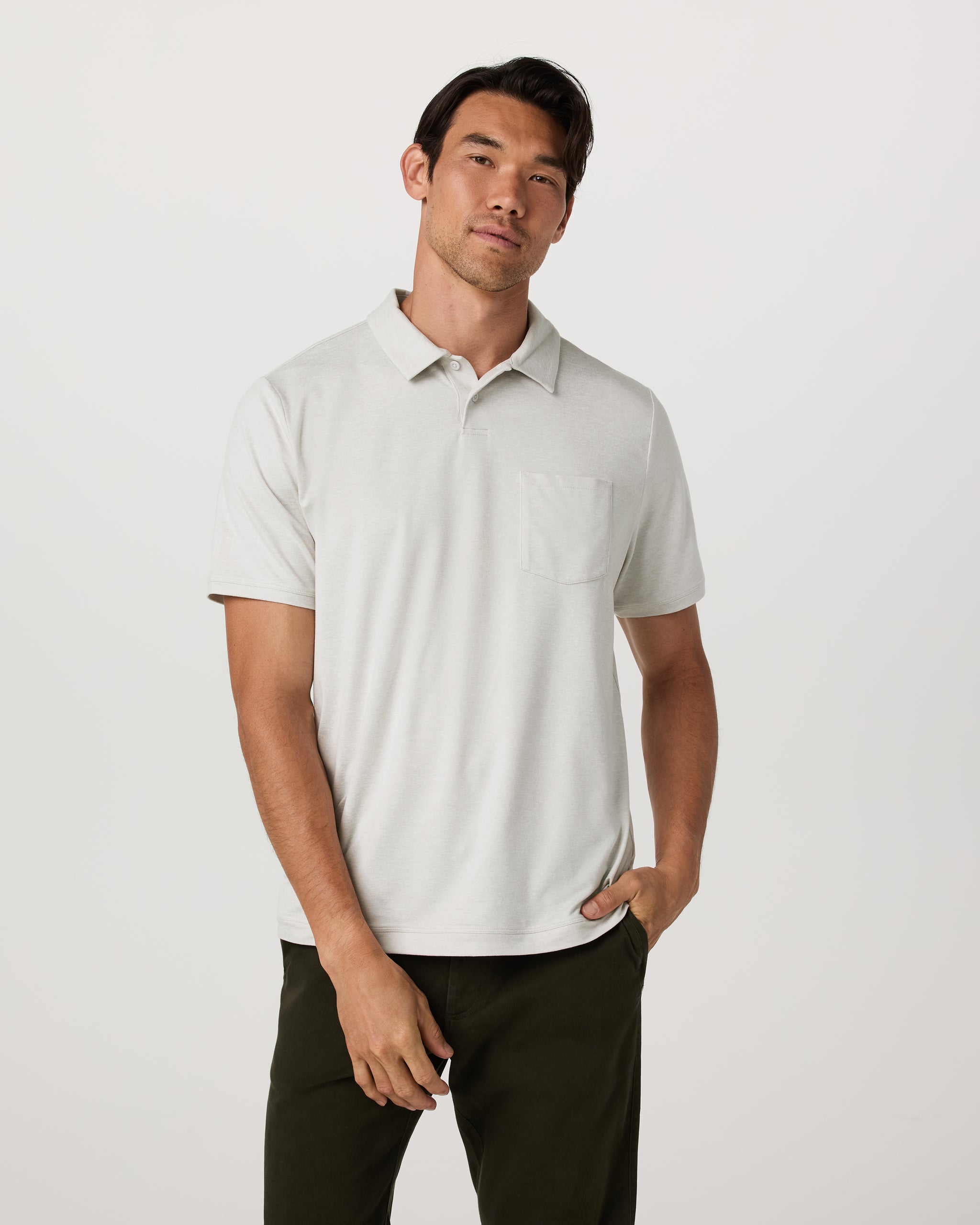 Short Sleeve Ponto Performance Polo | Salt Heather