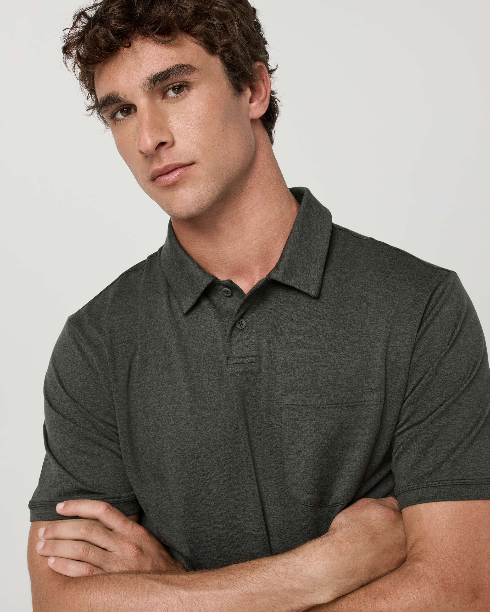 Short Sleeve Ponto Performance Polo | Army Heather - Image 2