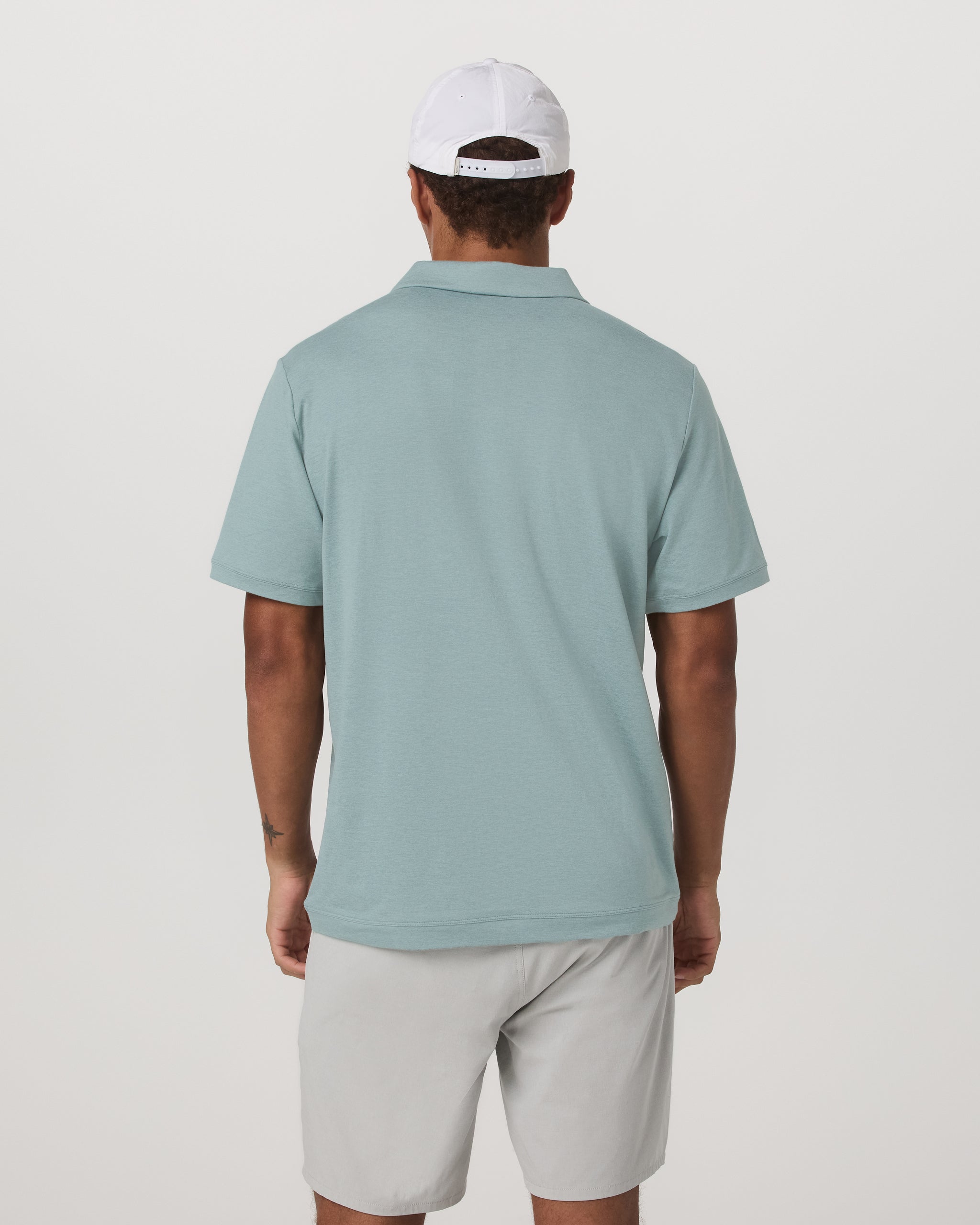 Short Sleeve Ponto Performance Polo | Misty Blue Heather - Image 3