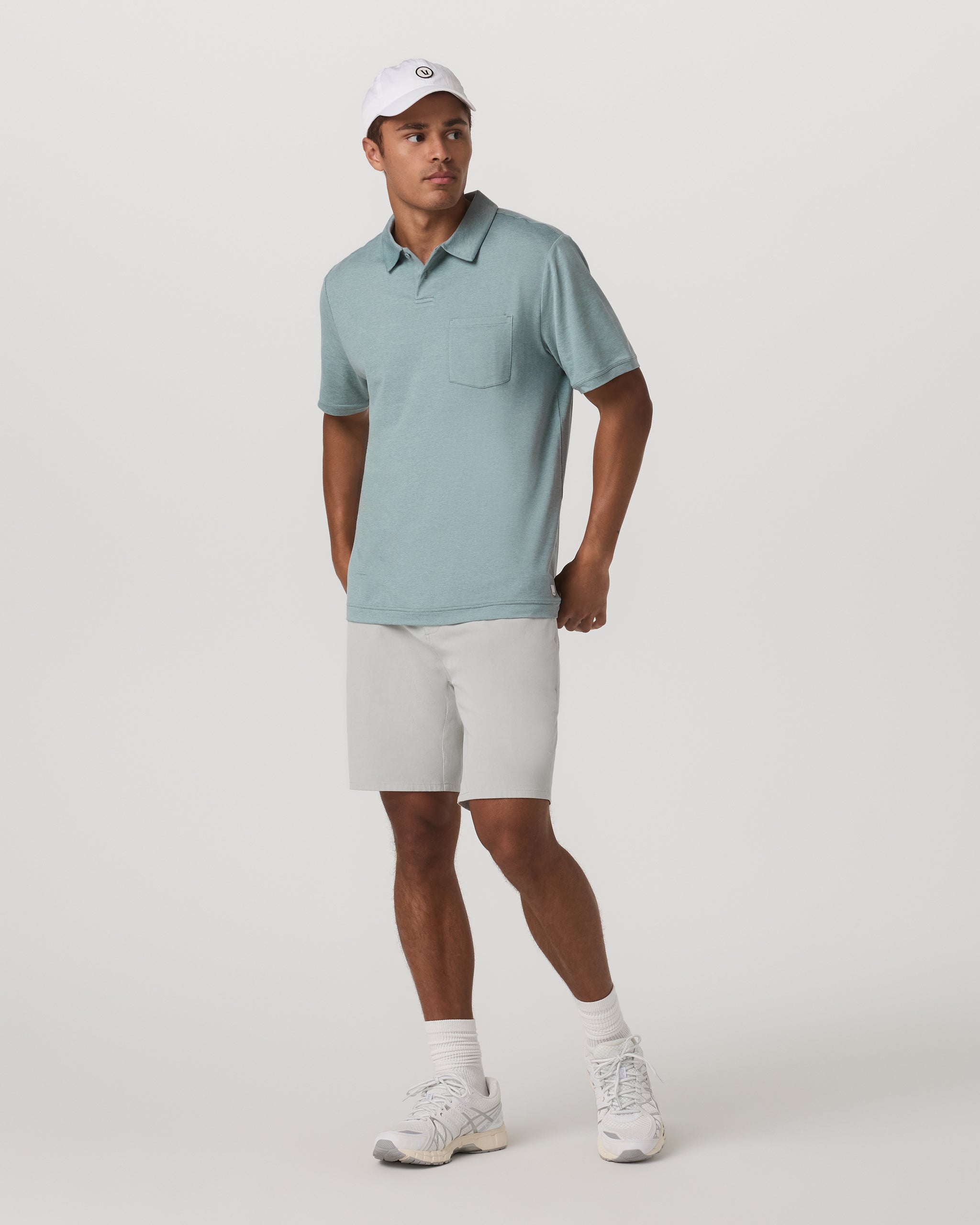 Short Sleeve Ponto Performance Polo | Misty Blue Heather - Image 4