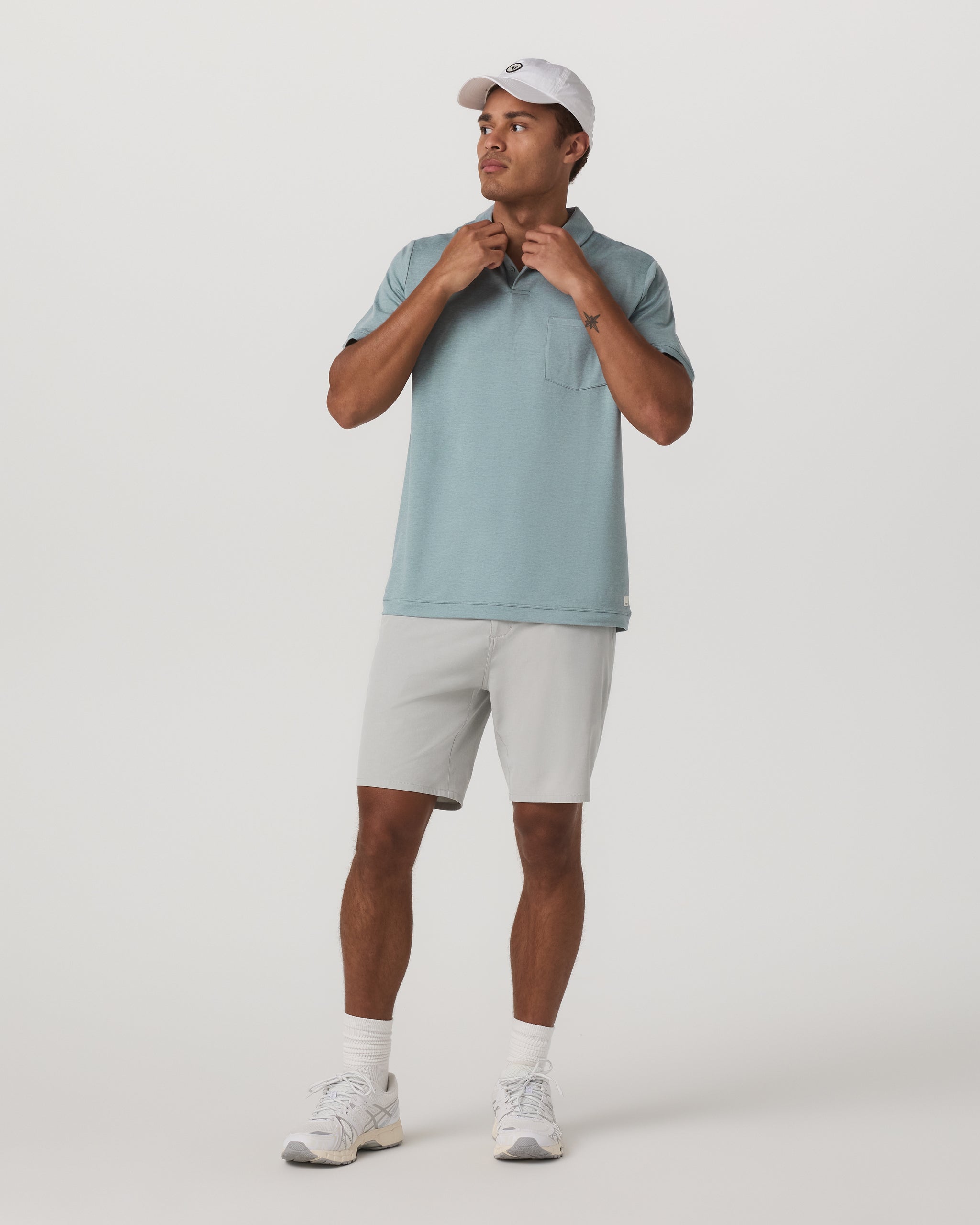 Short Sleeve Ponto Performance Polo | Misty Blue Heather - Image 5
