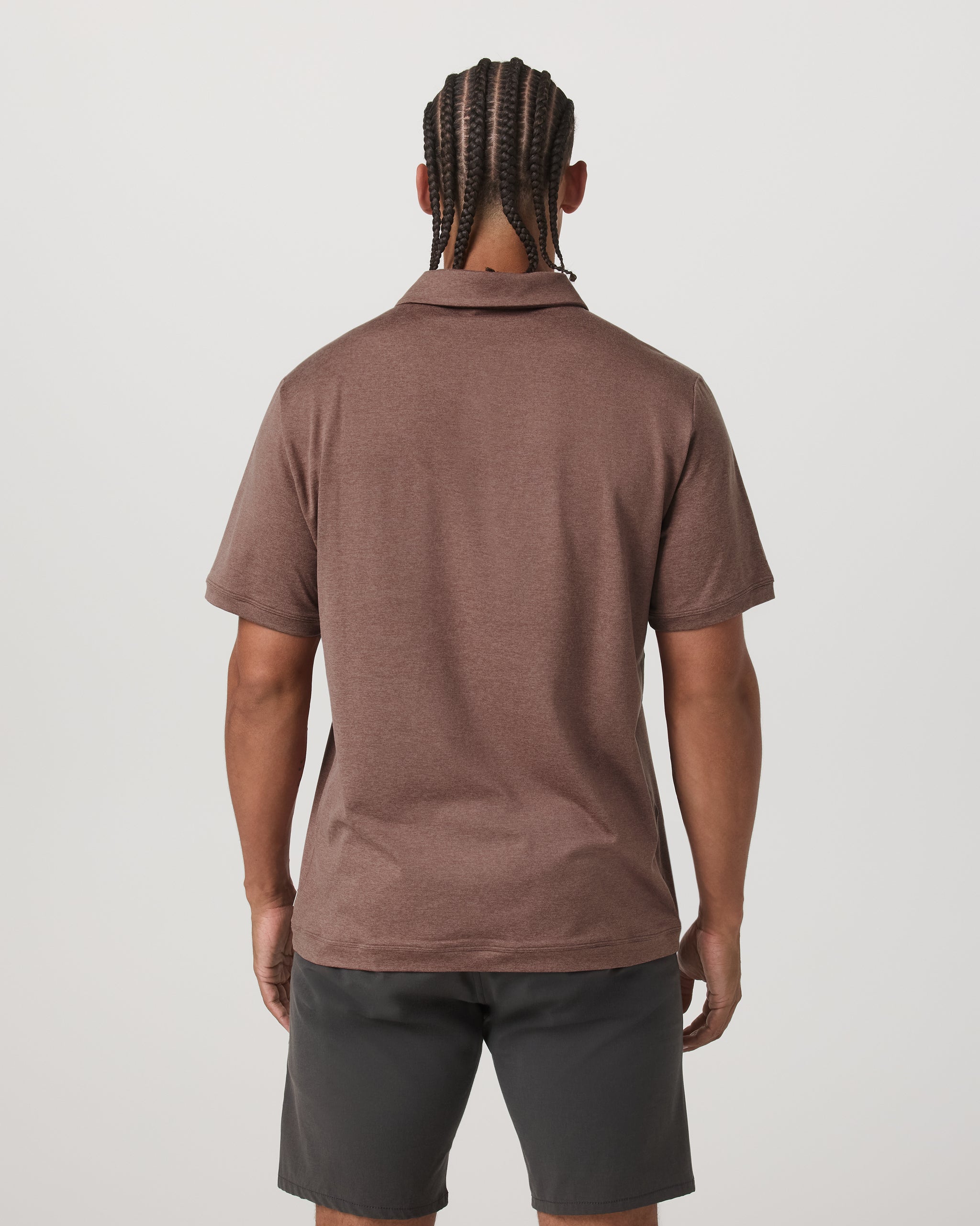 Short Sleeve Ponto Performance Polo | Sable Heather - Image 3