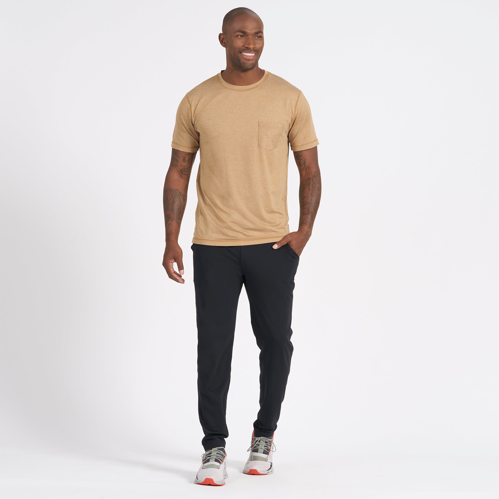 Tradewind Performance Tee | Tobacco Heather - Image 3
