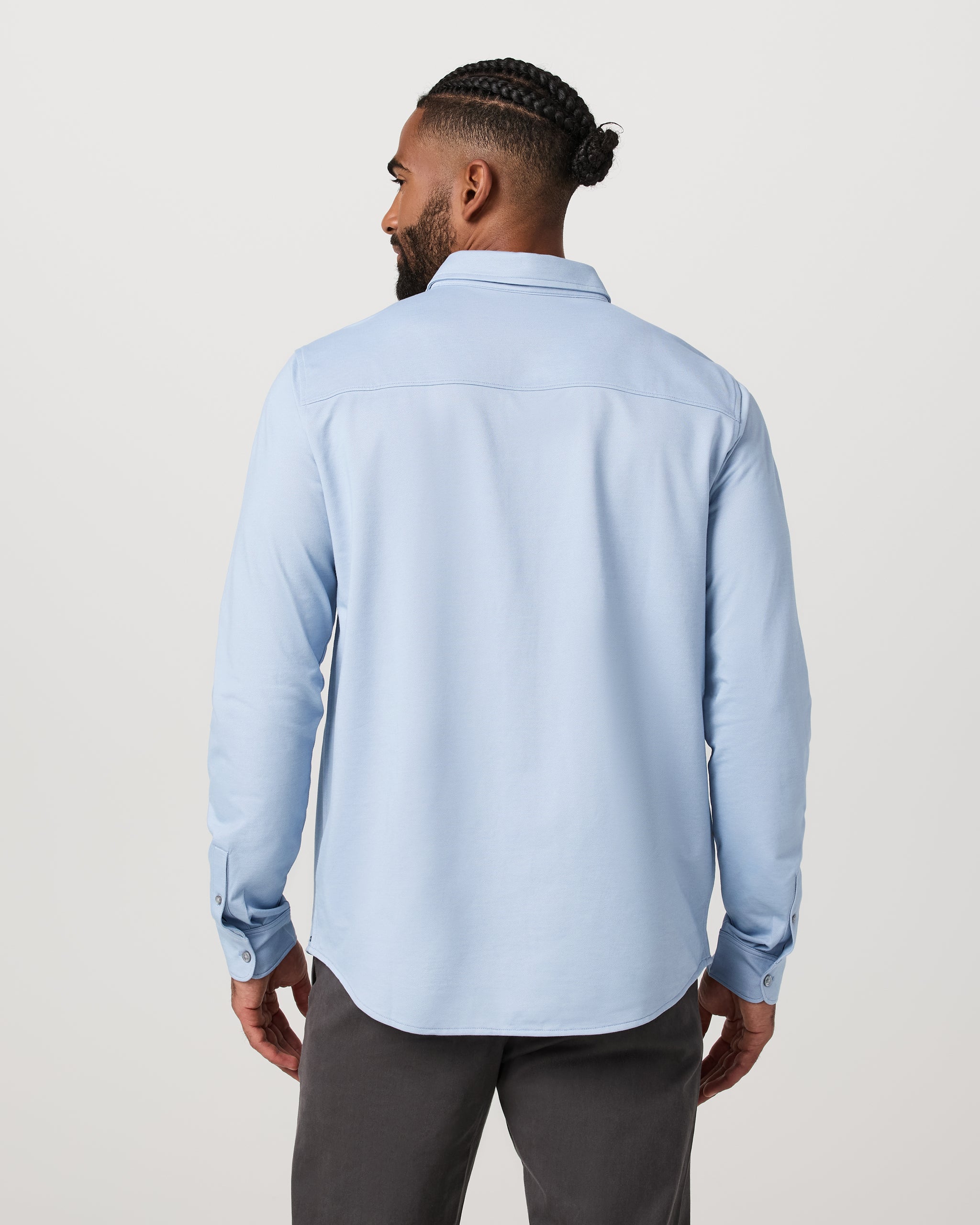 Long Sleeve Knit Oxford Button Down - Classic Fit | Blue Dusk - Image 3