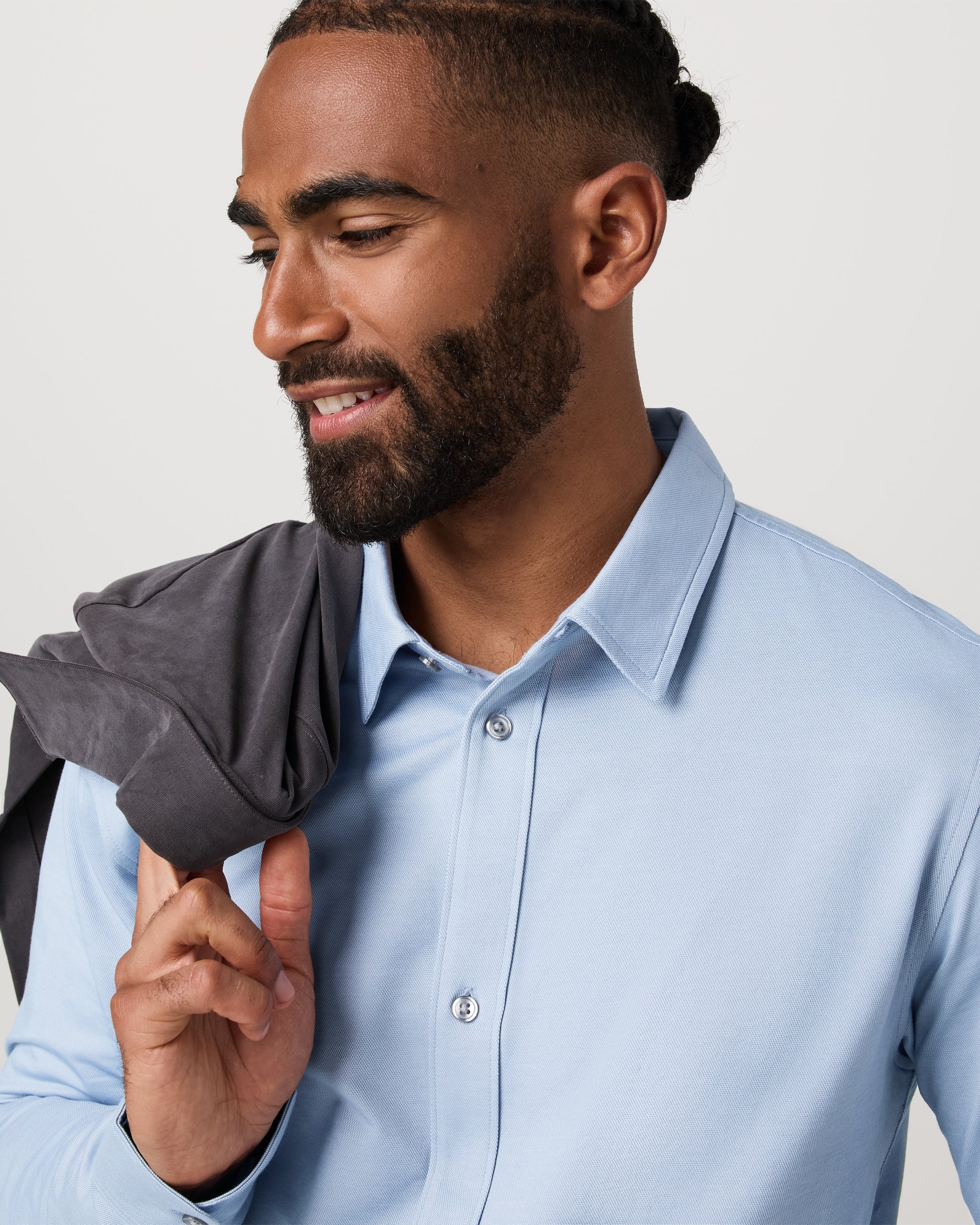 Long Sleeve Knit Oxford Button Down - Classic Fit | Blue Dusk - Image 2