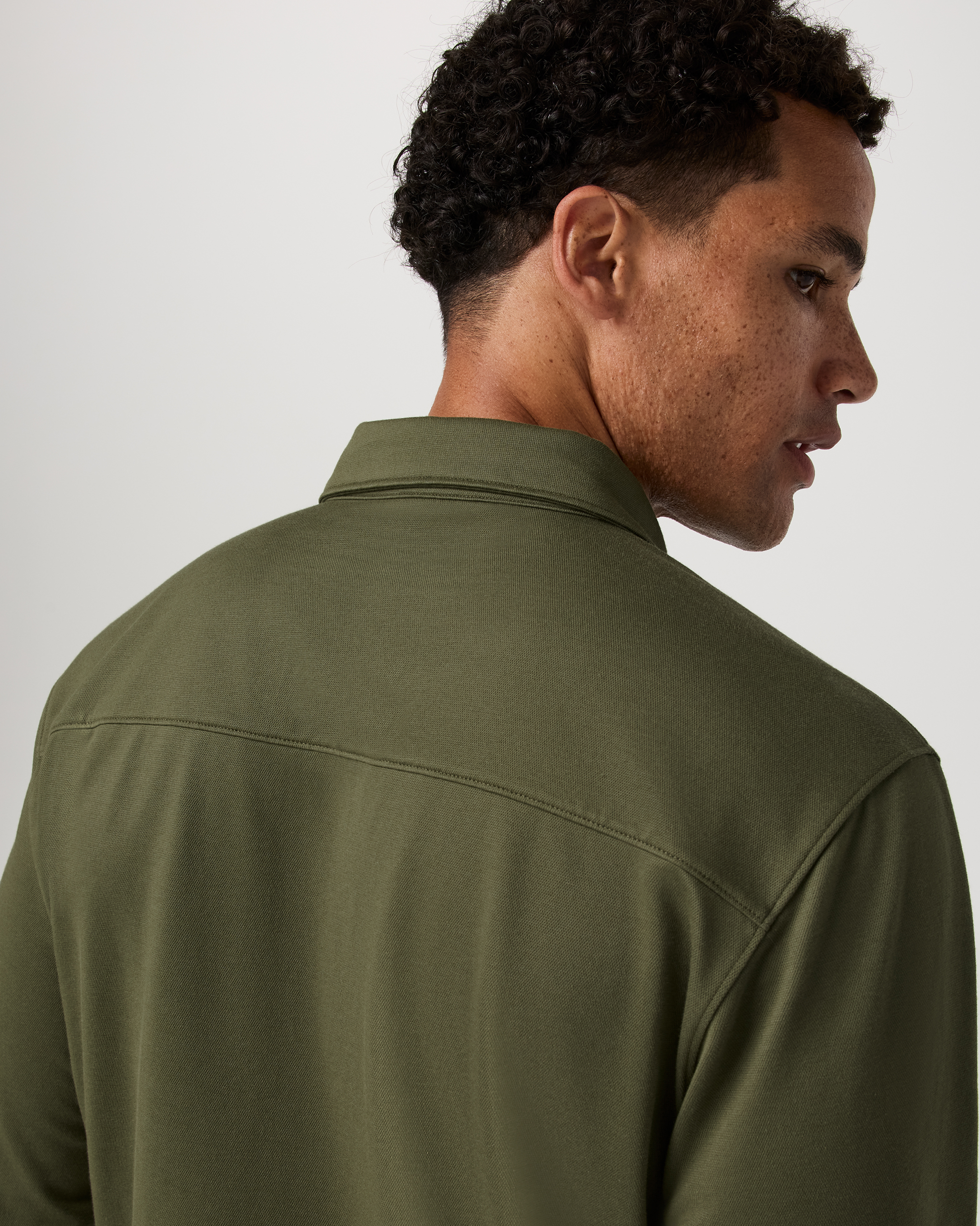 Long Sleeve Knit Oxford Button Down | Herb - Image 5
