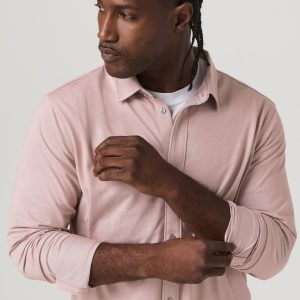 Long Sleeve Knit Oxford Button Down - Classic Fit | Mauve