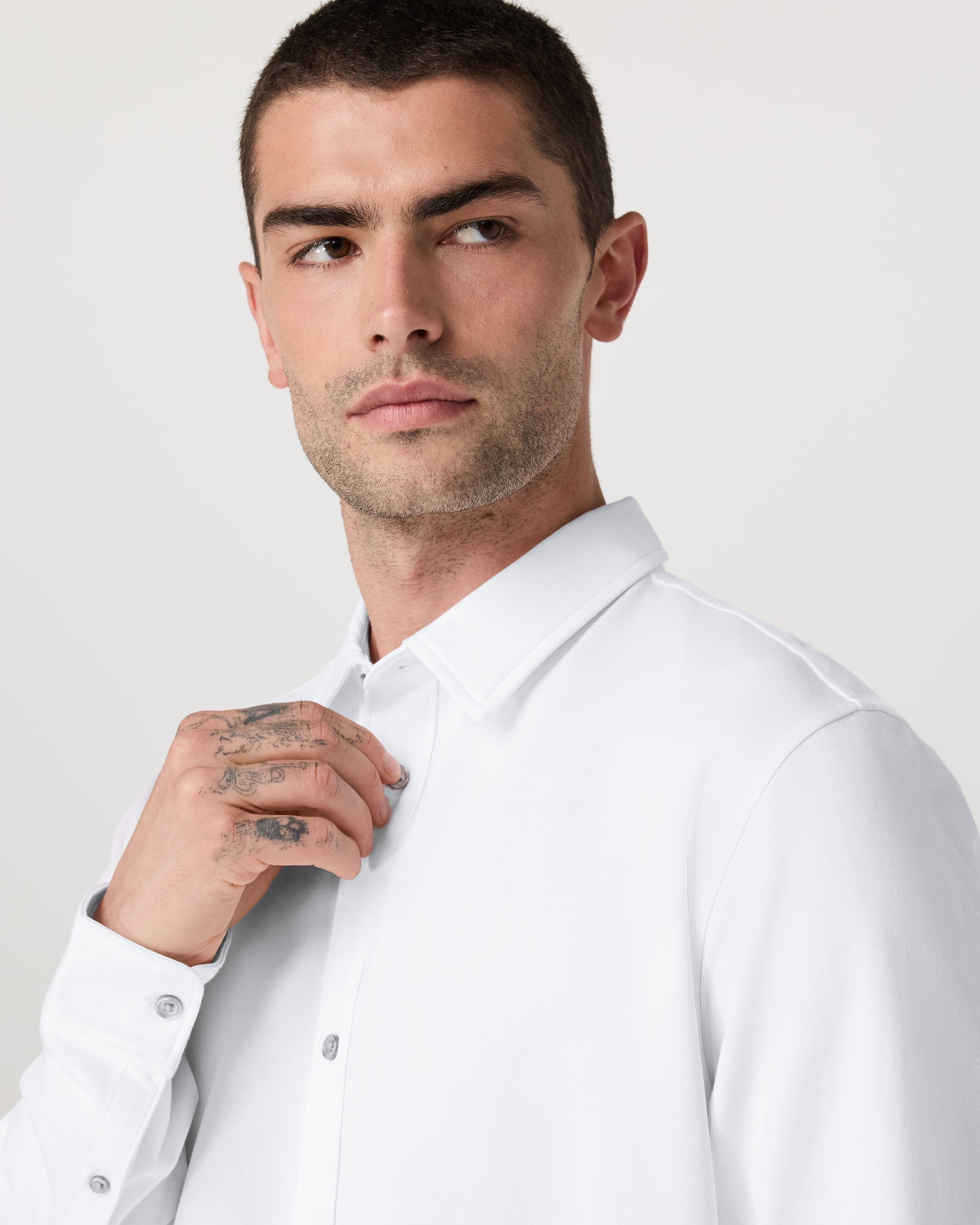 Long Sleeve Knit Oxford Button Down - Classic Fit | White - Image 2