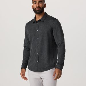 Long Sleeve Ponto Button Down Shirt | Charcoal Heather