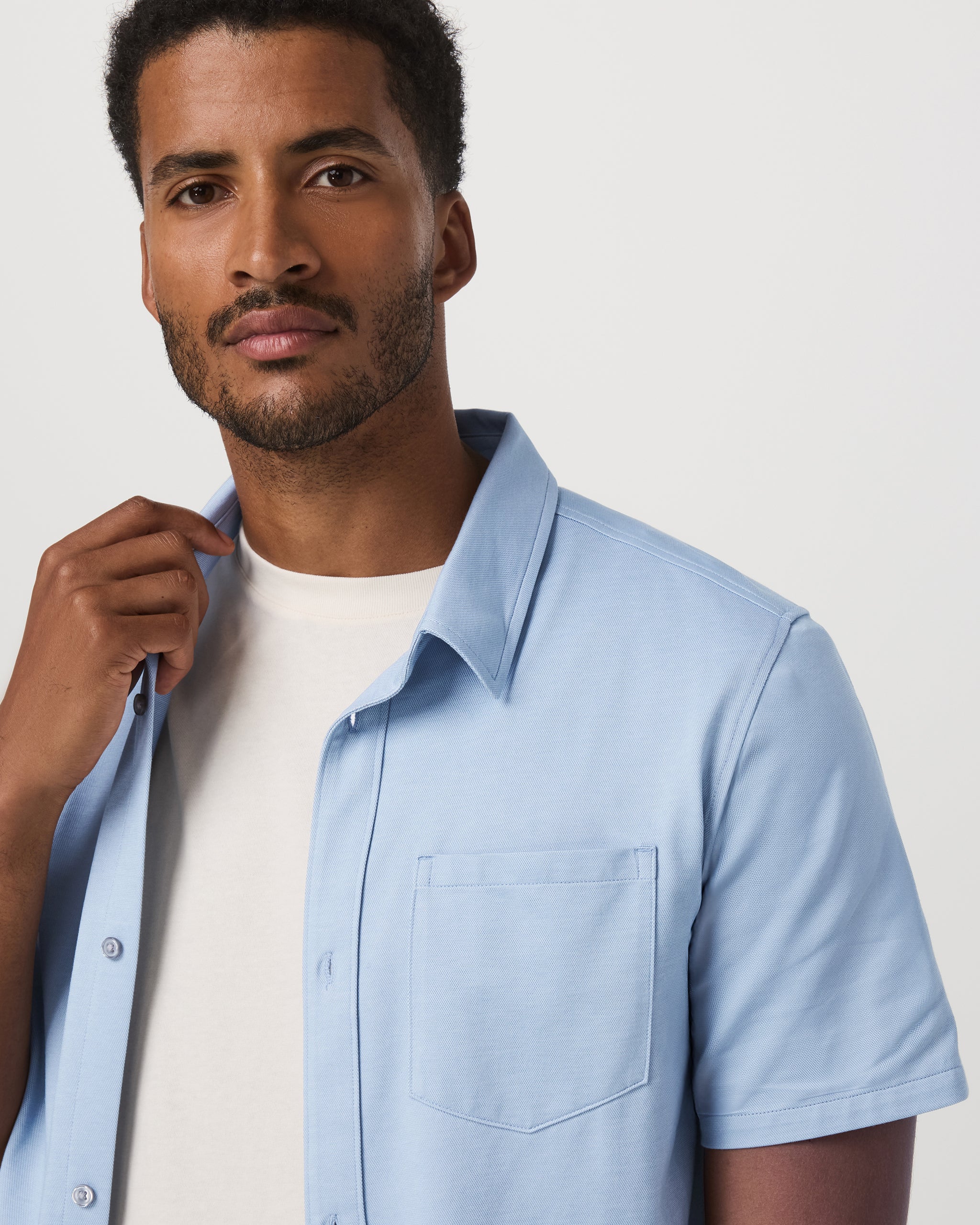 Short Sleeve Knit Oxford Button Down - Classic Fit | Blue Dusk - Image 2