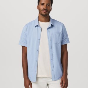 Short Sleeve Knit Oxford Button Down - Classic Fit | Blue Dusk
