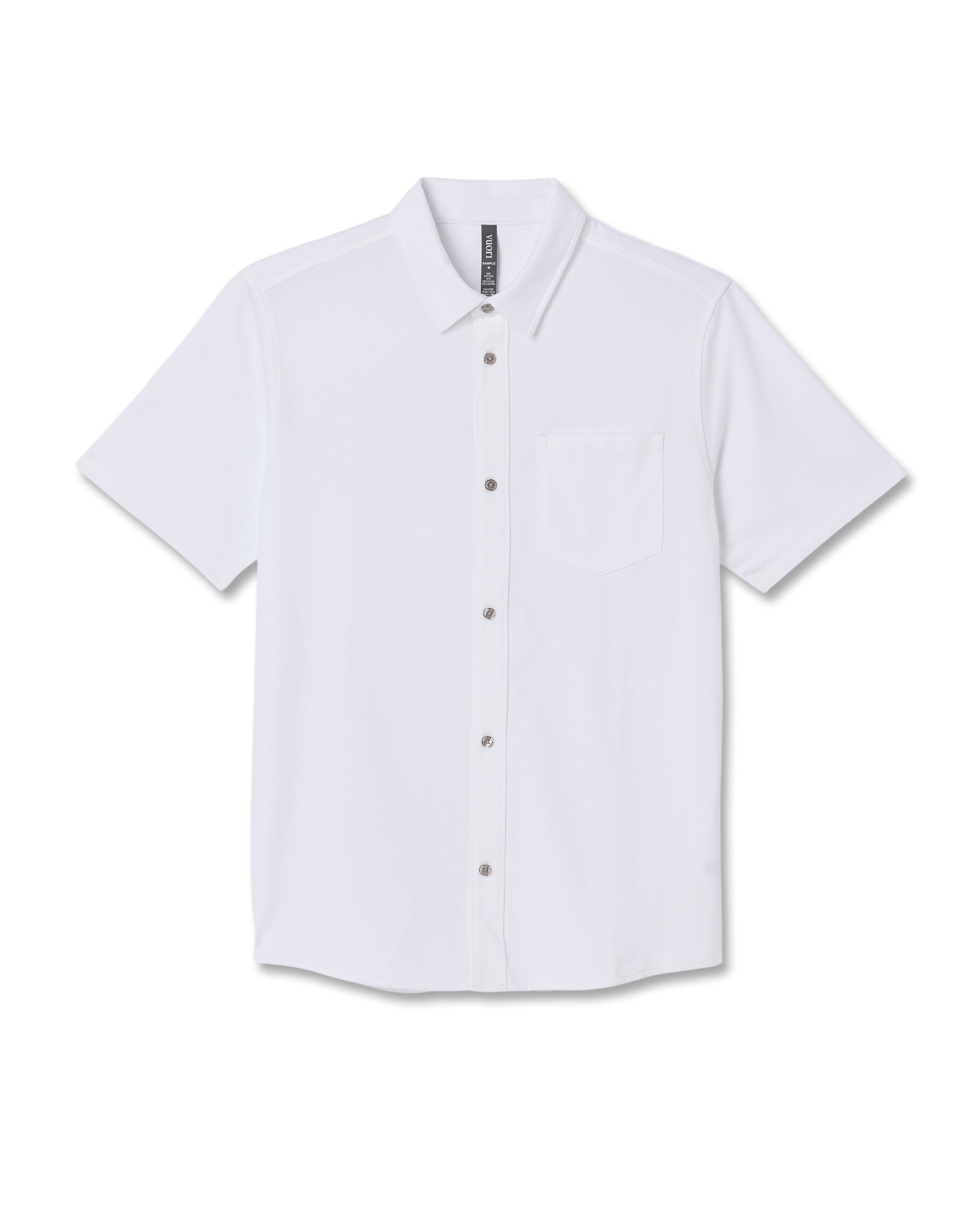 Short Sleeve Knit Oxford Button Down - Classic Fit | White - Image 6