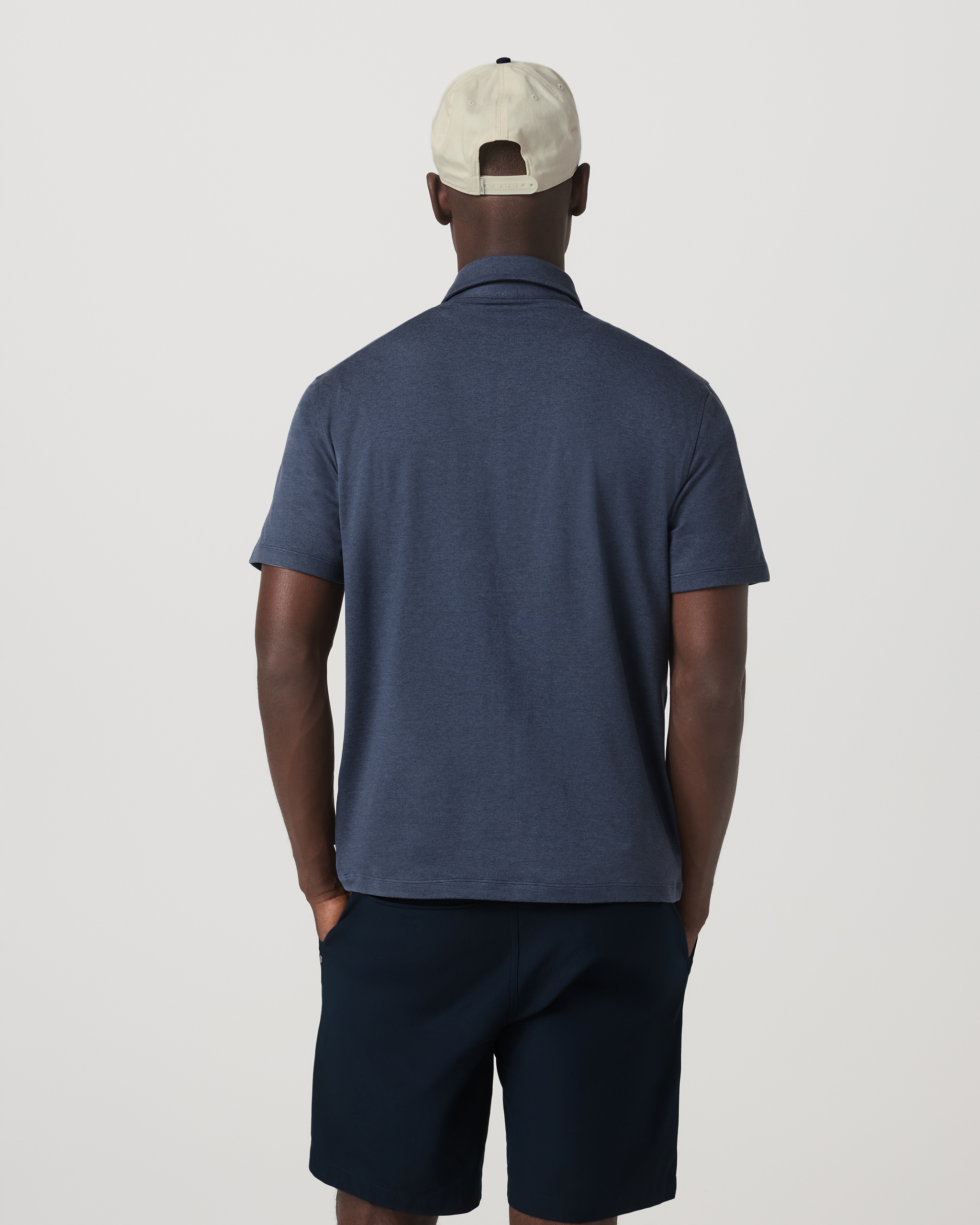 Short Sleeve Ponto Button Down Shirt | Azure Heather - Image 4