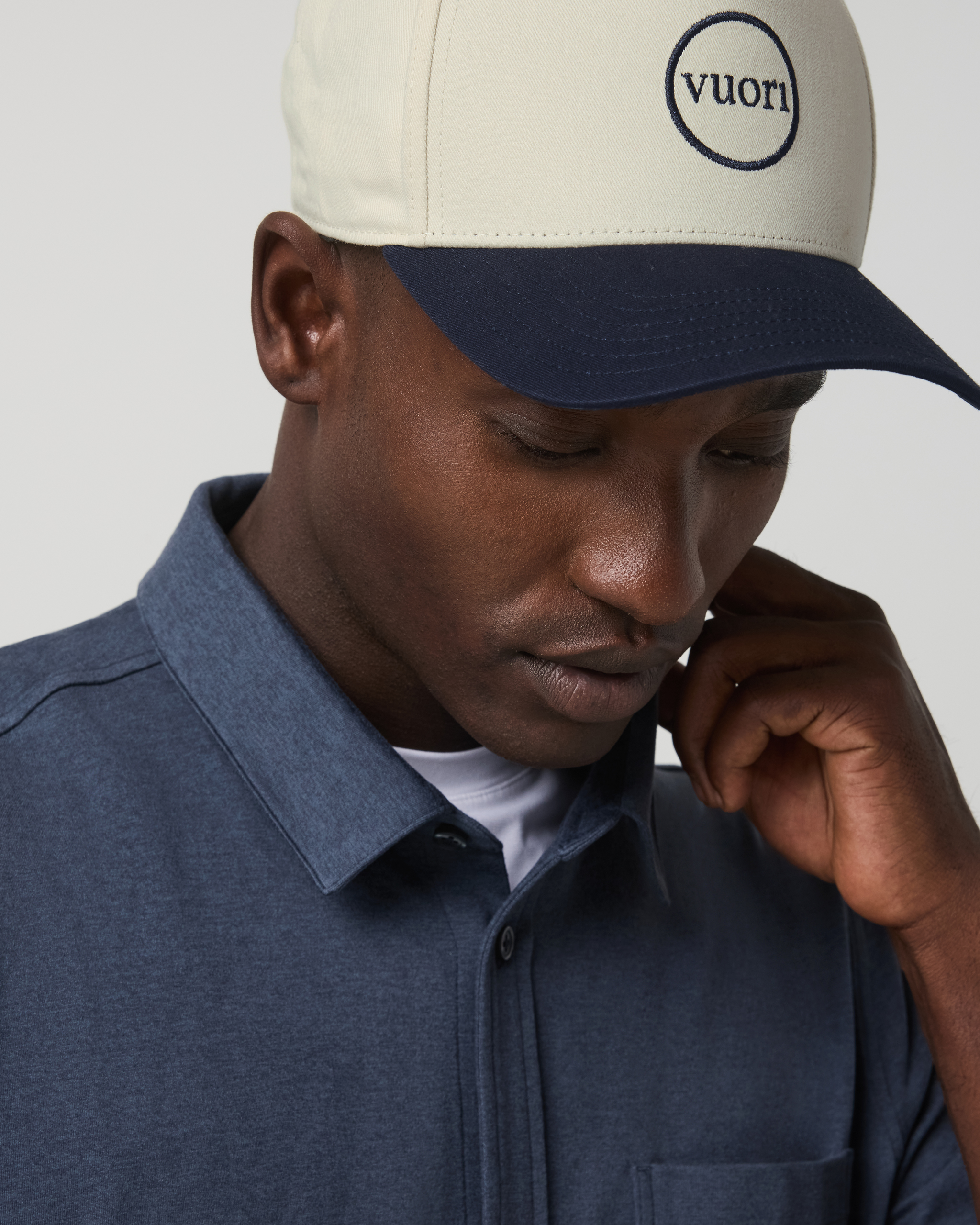 Short Sleeve Ponto Button Down Shirt | Azure Heather - Image 2