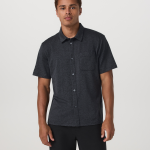 Short Sleeve Ponto Button Down Shirt | Charcoal Heather