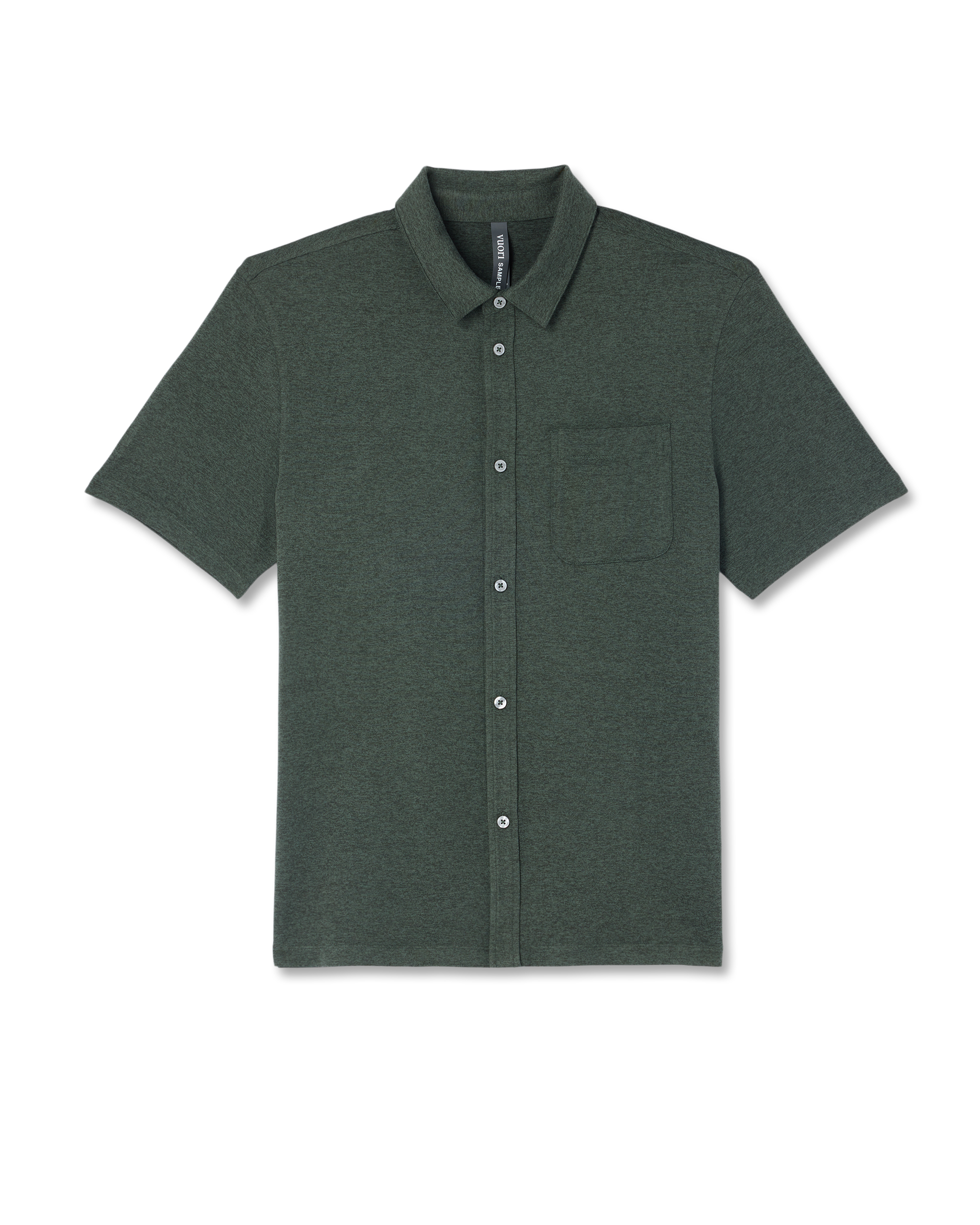 Short Sleeve Ponto Button Down Shirt | River Rock Heather - Image 6